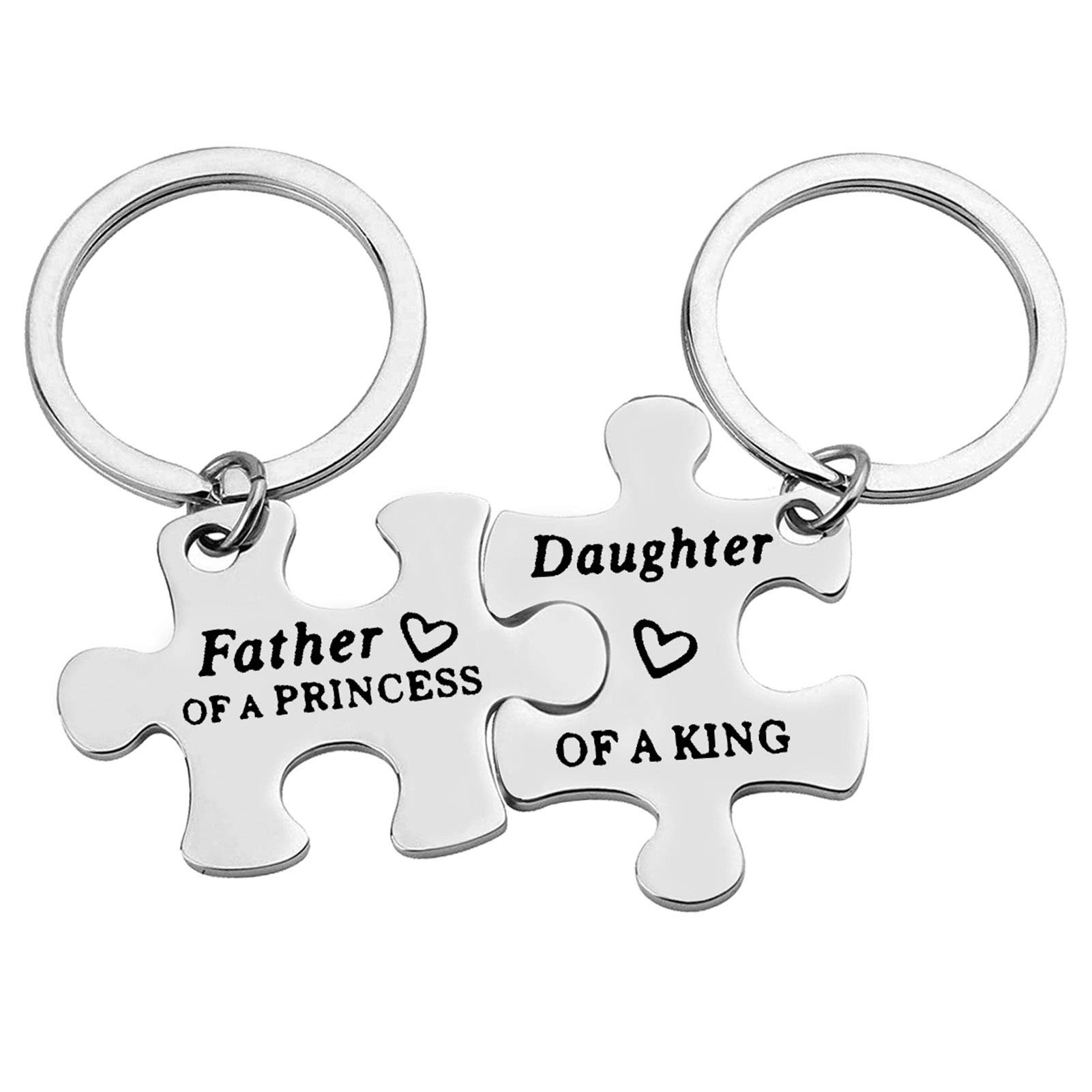 Ximalun Father Daughter Keyring Set Fathers Day Gift for Dad Father of a Princess Daughter of a King Keyring Set Dads and Daughters Gifts Christmas Birthday Gifts Daddy Gifts from Daughters