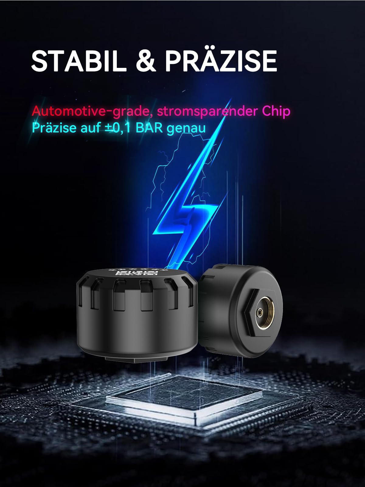 Spedal Reifendruckkontrollsystem TPMS für Motorrad – Bluetooth Reifendrucksens mit App: Druck & Temperatur präzise, Wasserdicht, Echtzeit-Alarm, für iOS & Android (3)