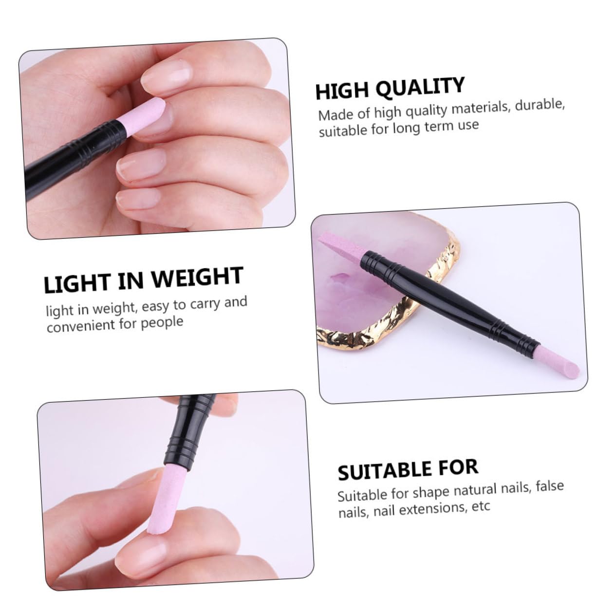 Healeved 15pezzi Penna Pietra Pomice Doppia Testa Per Rimozione Cuticole e Limatura Unghie Strumento Manicure Sicuro e Riutilizzabile Per Unghie e Pulite