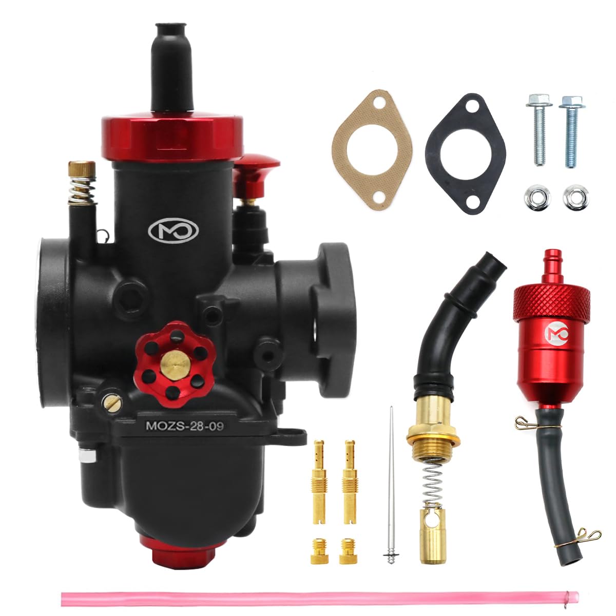 Racing Carb PE28mm Carburetor with Filter Choke Kit Fit 200cc to 250cc Flange Motorcycle Engine For Dirt Pit Bike Mini Bike Motocross (PE28mm)