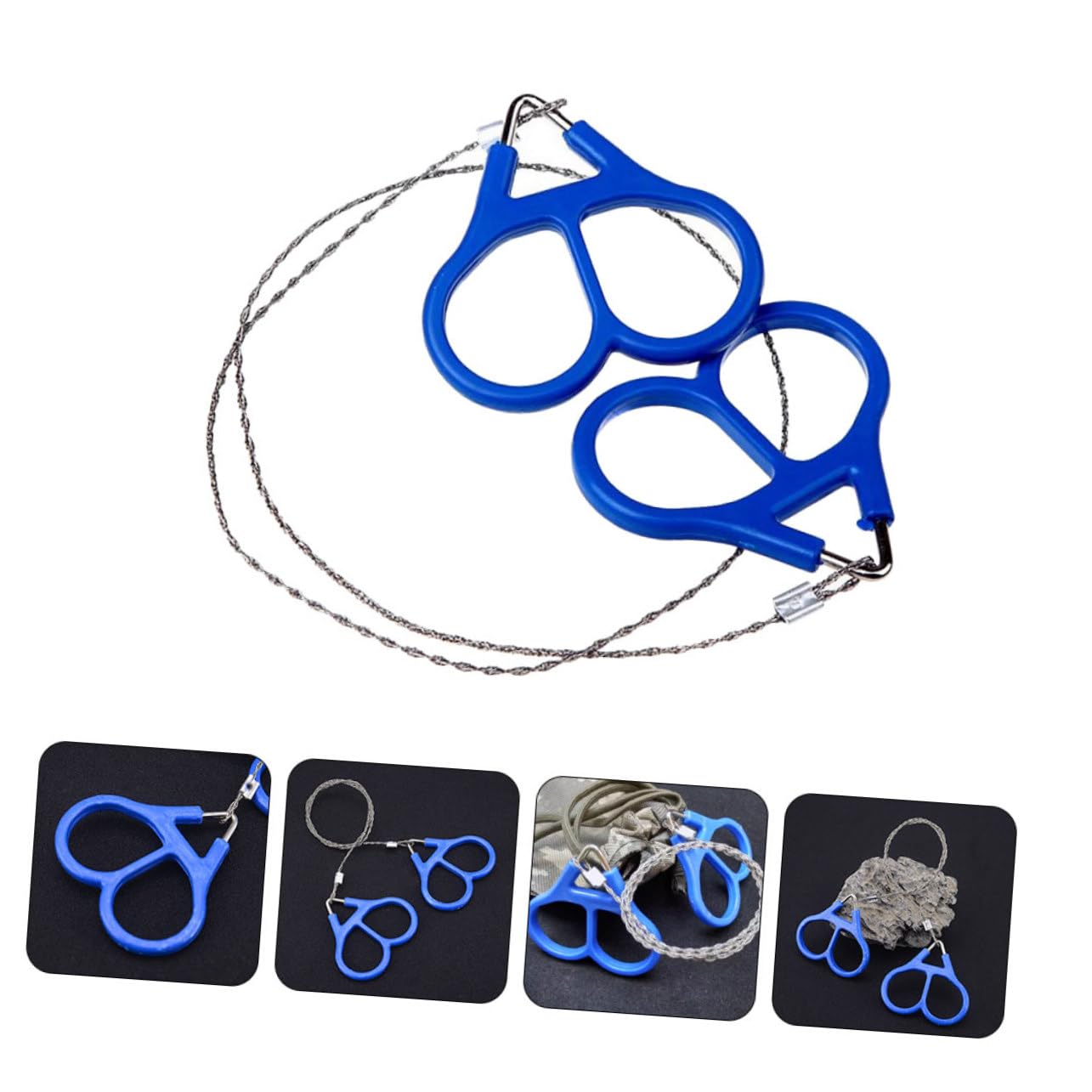 Kisangel Emergency Survival Wire Saws Stainless Steel Wire Saw Rope Saw for Outdoor Portable Camping