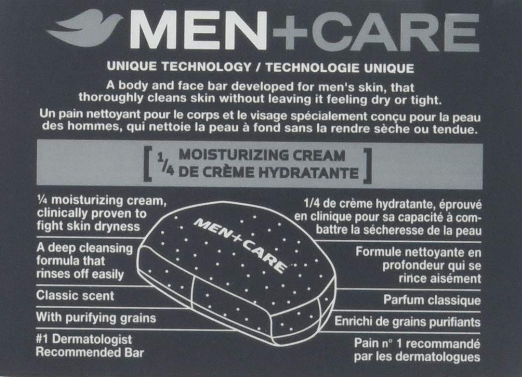 Dove Men + Care Body & Face Bar, Deep Clean 4 oz, 4 ea (Pack of 3)