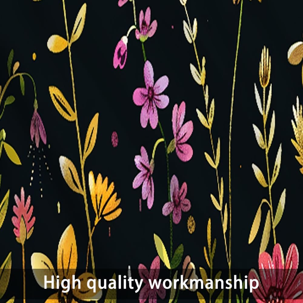 2 Panels Cartoon Floral Bottle Curtain Valance for Windows, Abstract Star Sky Garden Rod Pocket Short Window Treatment Decor Drapes for Kitchen, Bathroom, 54" X 18"