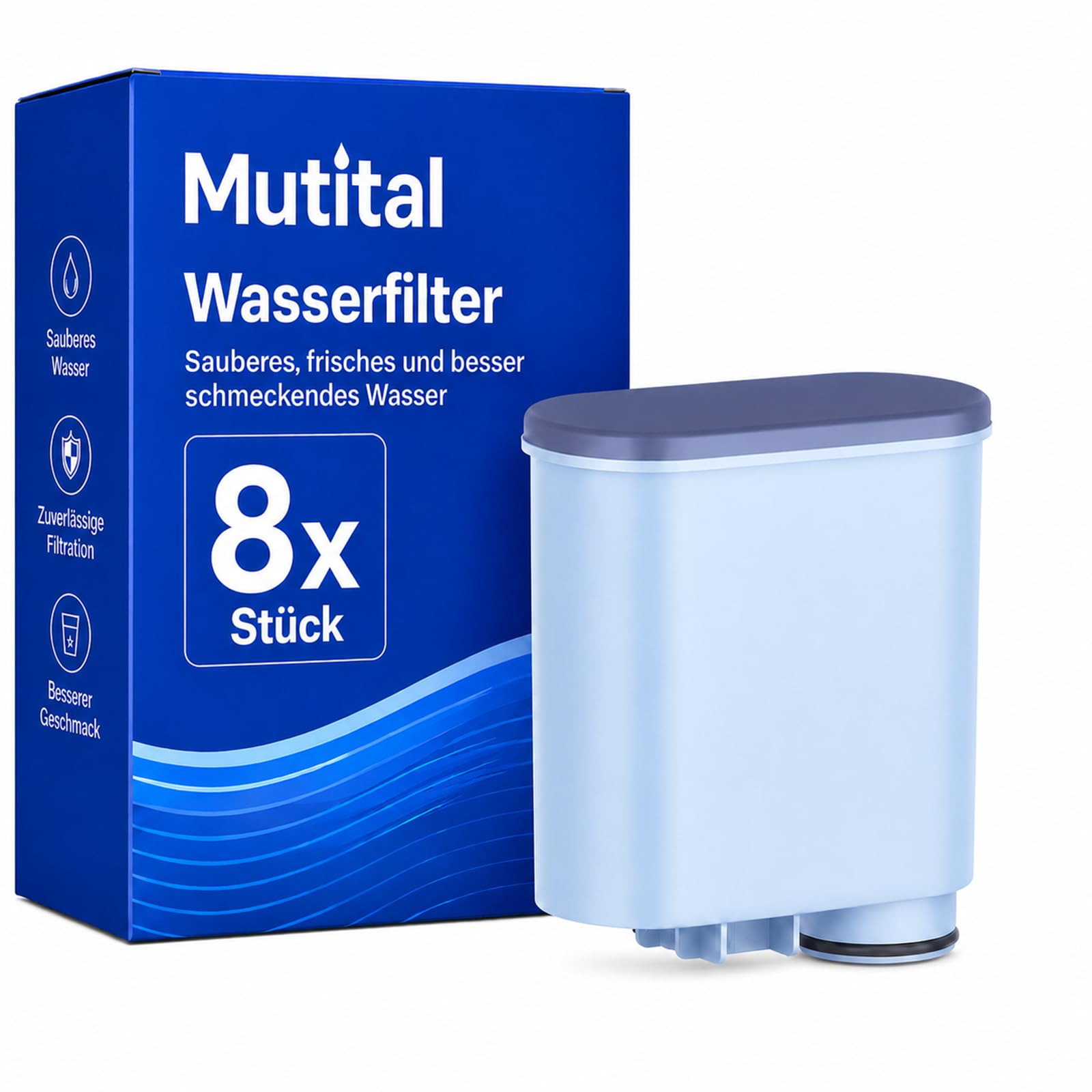 Mutital Kaffeemaschinen-Wasserfilter kompatibel mit Philips AquaClean Wasserfilter, 3200 Espresso-Maschine Filter für Kaffeevollautomaten, spezieller Anti-Kalk-Filter (CA6903)