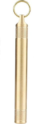 Mini pastillero, pastillero de latón, pastillero portátil, botella de píldoras impermeable con llavero más 3 juntas tóricas de repuesto, pequeño