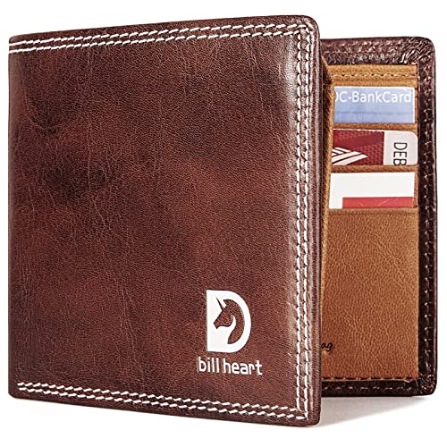 Image of Men Wallet Genuine Leather RFID Bifold Wallet