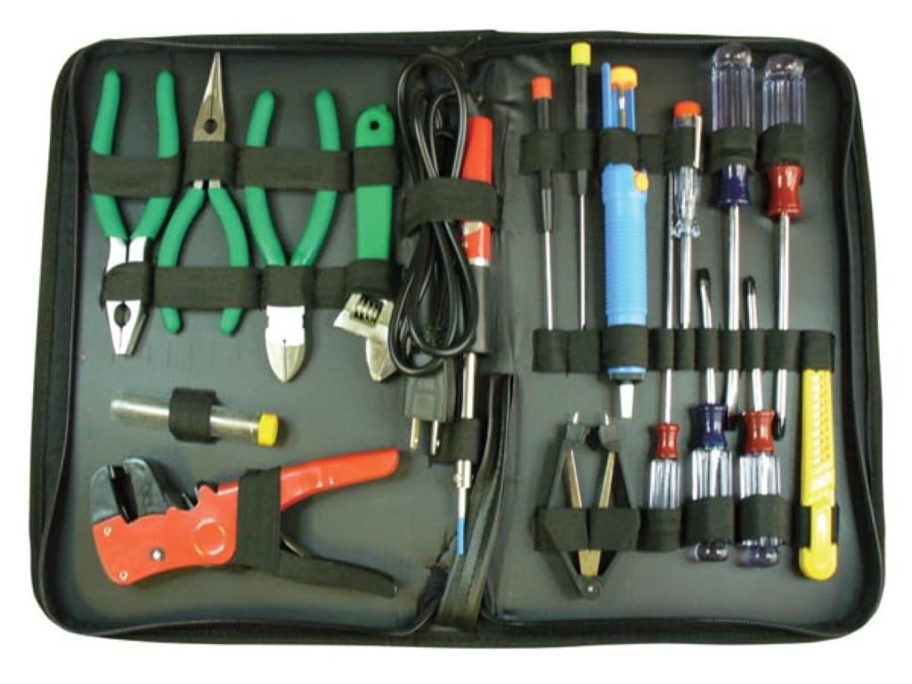 Velleman Kit di attrezzi, per hobbista, 18 pezzi, non magnetico, con custodia, nero