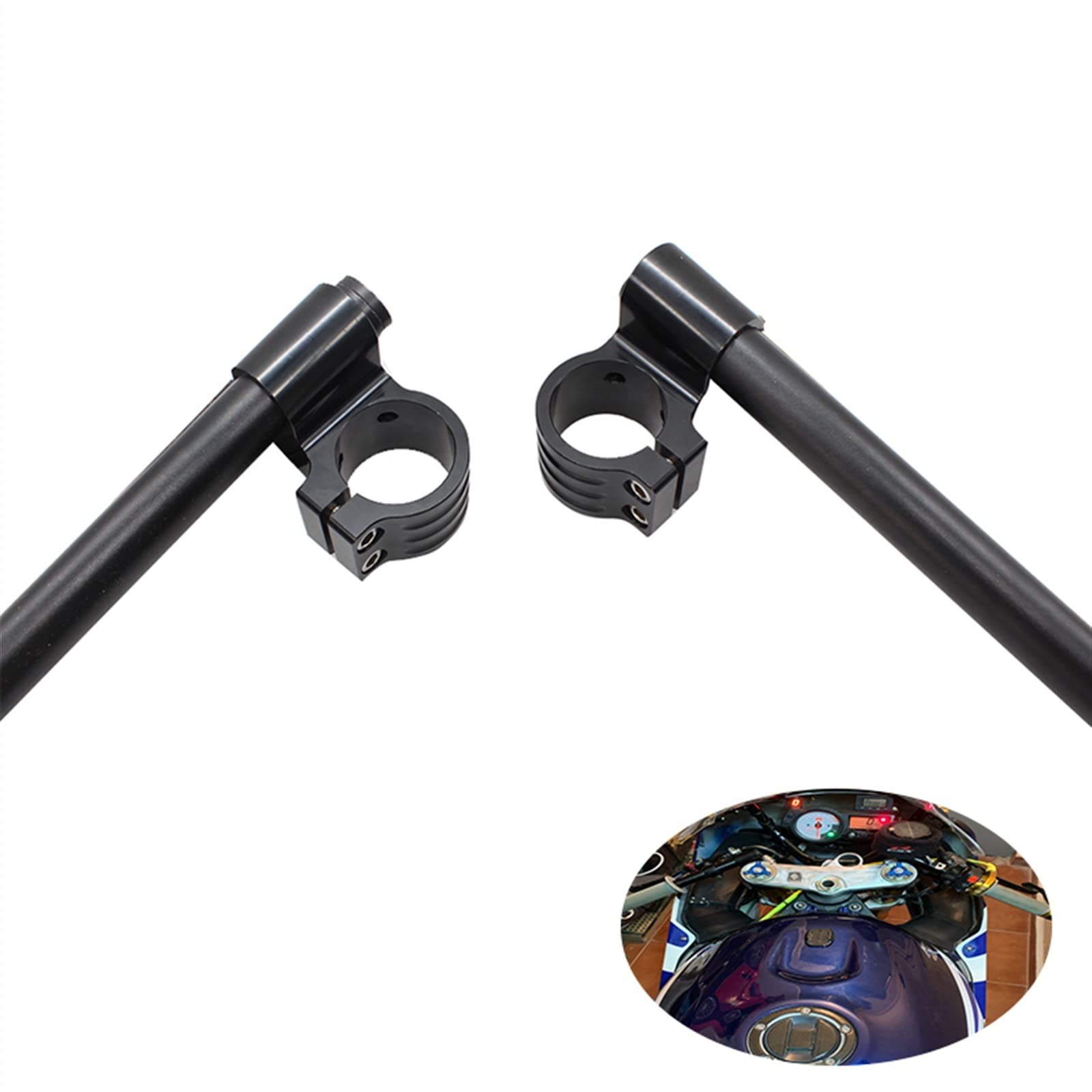 Morsetto Riser Moto Moto Manubrio Riser Clip-On Manubrio Forcella Clip On per Manubrio Universale 7/8"22mm Moto Riser Manubrio Moto (Misurare : 52mm)