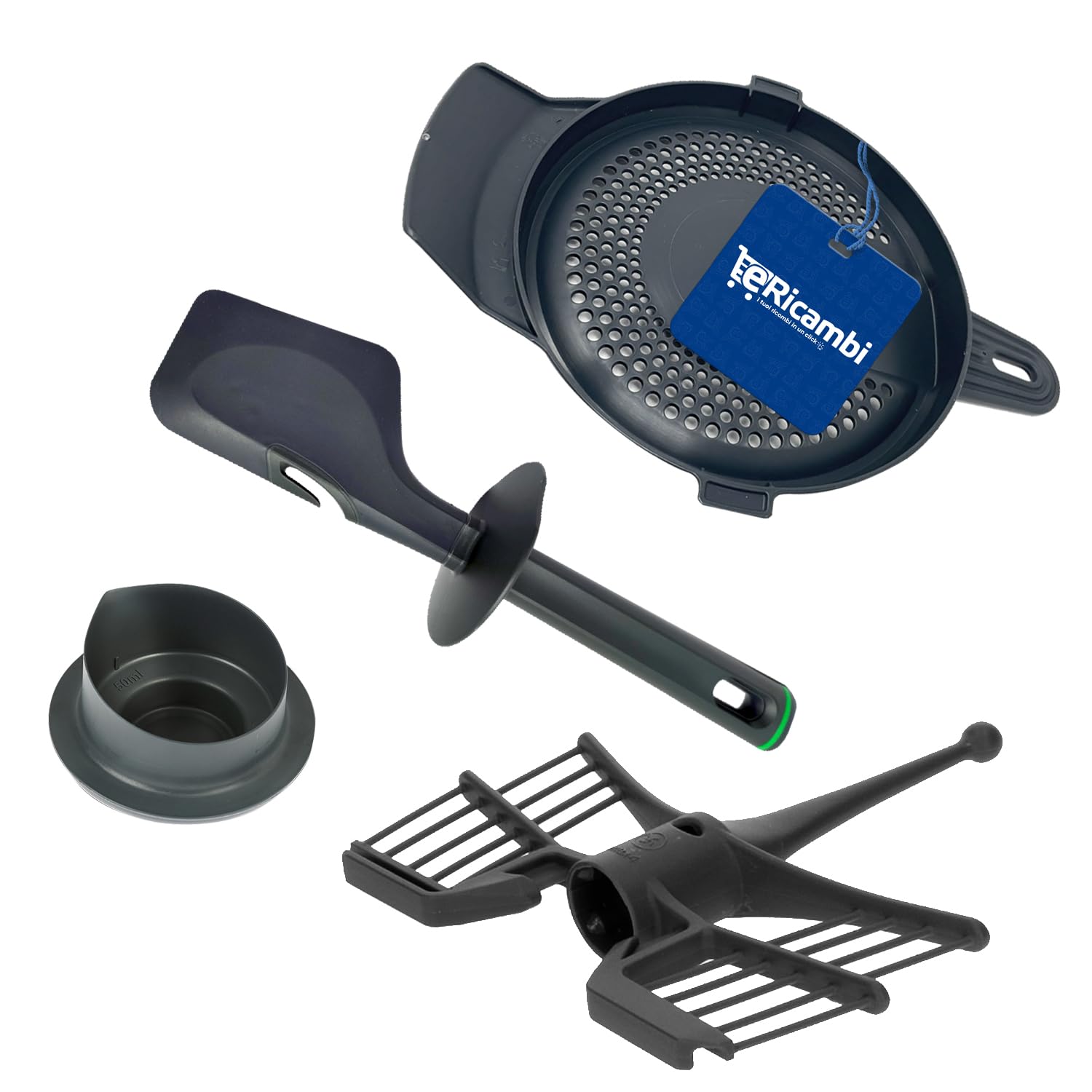 eRicambi Bundle Essential, Kit Accessori per Vorwerk Bimby TM6, Misurino, Farfalla TM6/TM5/TM31, Paraschizzi e Spatola TM6/TM5/TM31, Originale Sicuro per Uso Alimentare