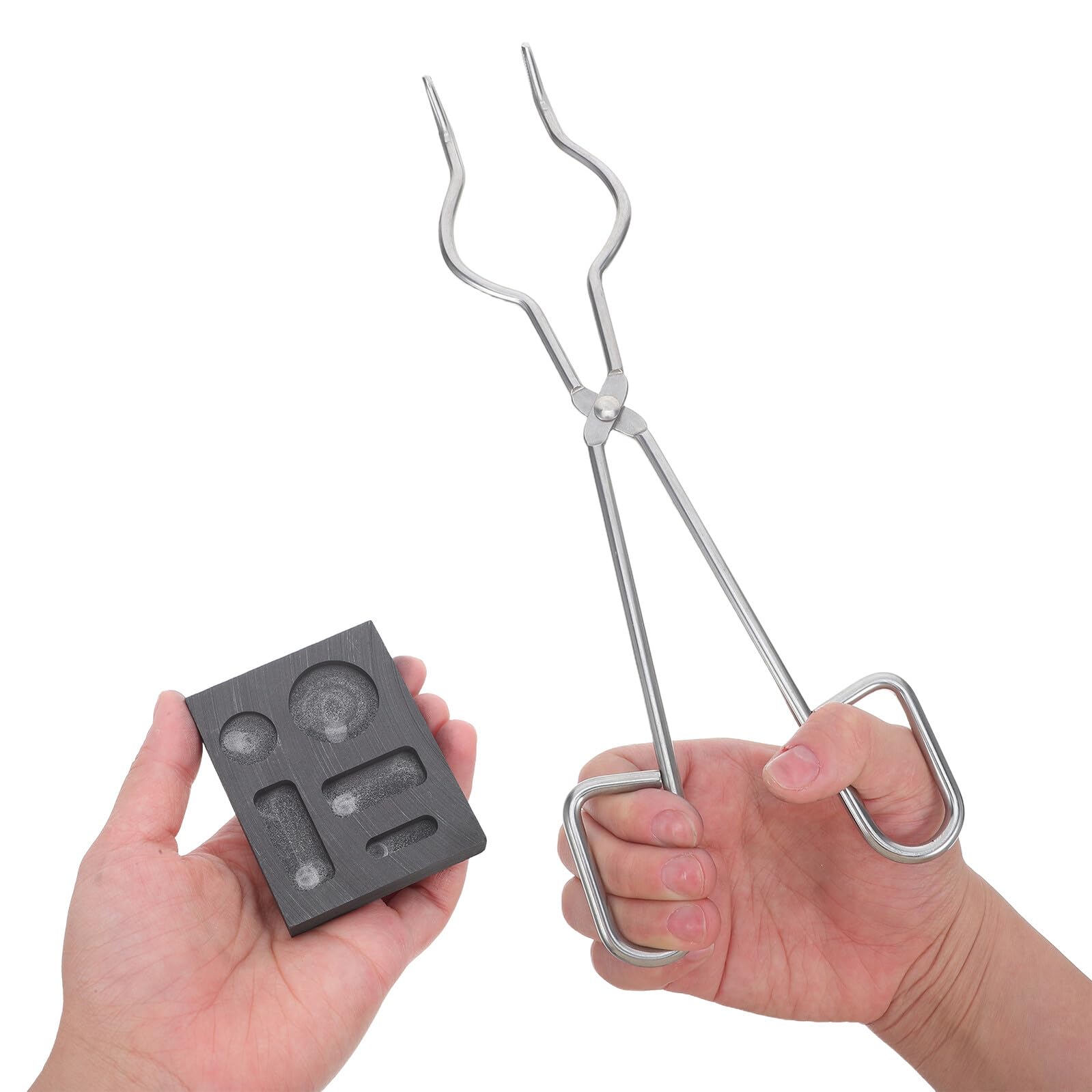 Kit per Fondere Oro con Crogiolo in Grafite Resistente all'Usura e Alta Temperatura, Accessori per Progetti DIY e Stampi per Fusione Metalli