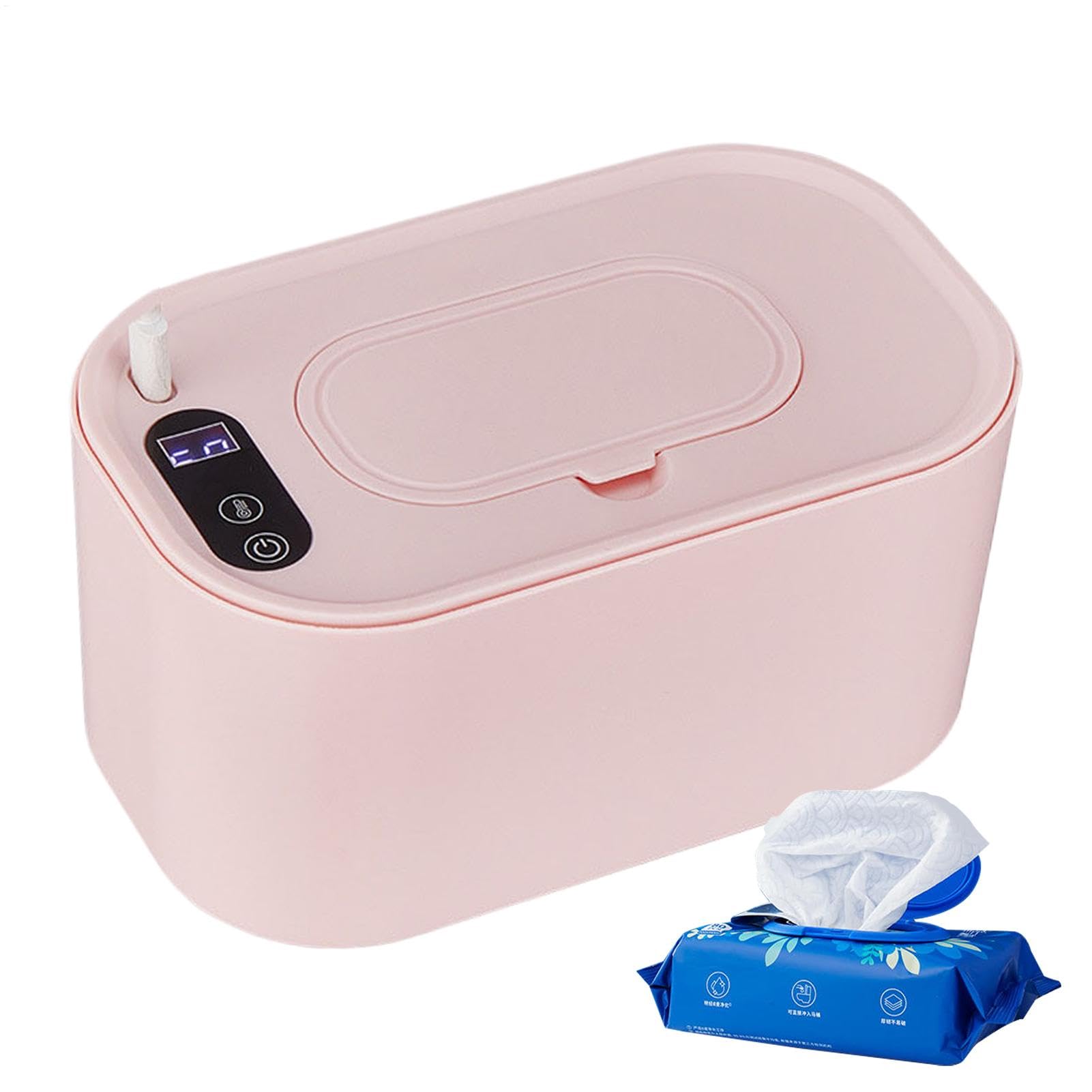 Wipe Warmer and Baby Wet Wipes Dispenser, Large Capacity Wipes Dispenser Portable Wipe Warmer, Diaper Wipe Warmer Adjustable Constant Temperature Wipe Heater for Bedroom