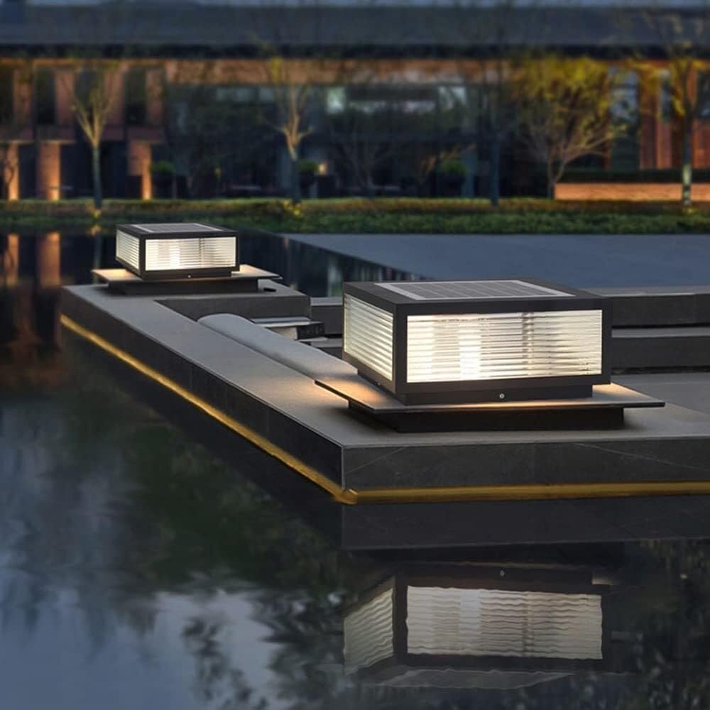 Luce Da Palo Solare Per Esterni - Impermeabile IP65, Lamiera Zincata, Vetro, Per Giardino E Cortile - Foto 7