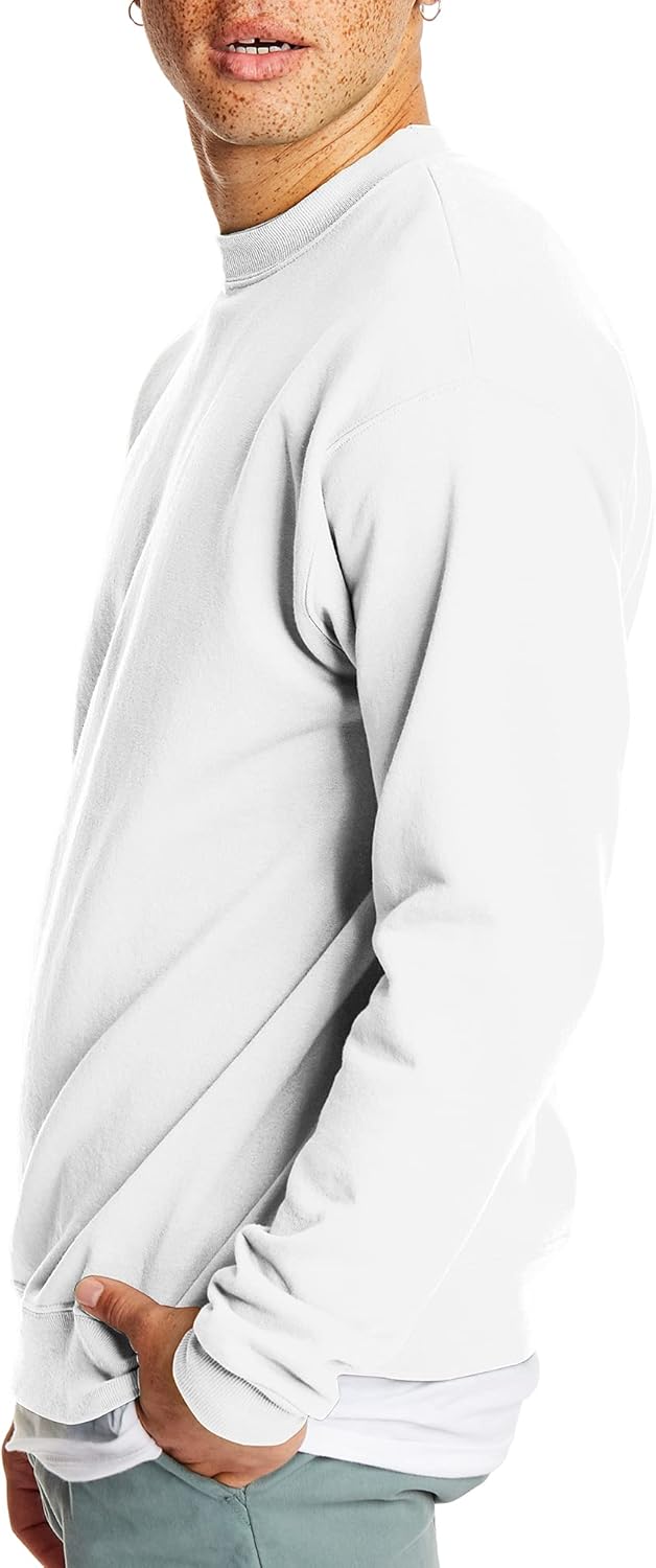 Hanes Men's EcoSmart Fleece Sweatshirt, Cotton-Blend Pullover, Crewneck Sweatshirt for Men (1 or 2 pack) 5X-Large White 1 Pack 1