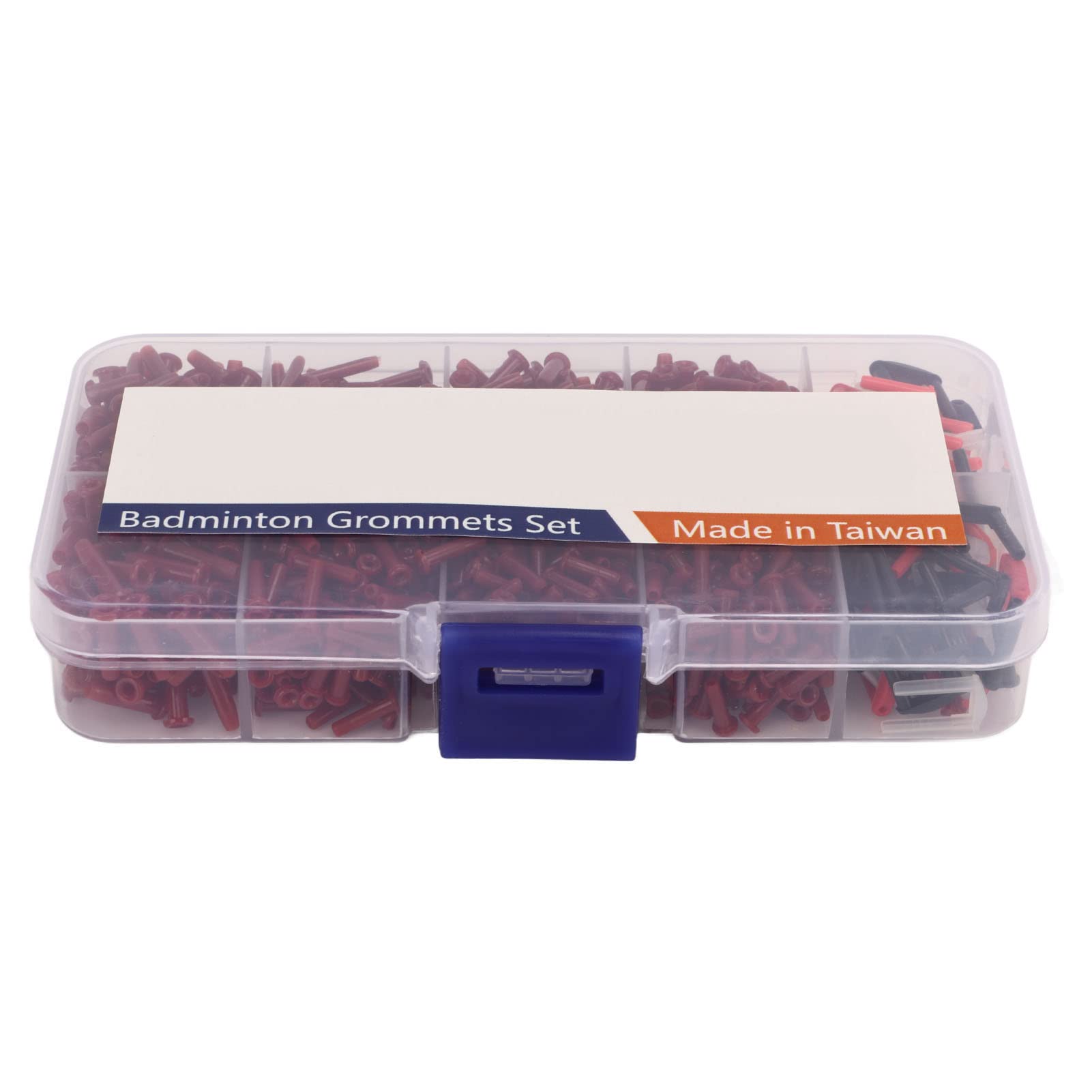 Nylon Badminton Racket Grommet, Portable Box Assortment Kit with Single Line Hole Double Line Hole for Stringing