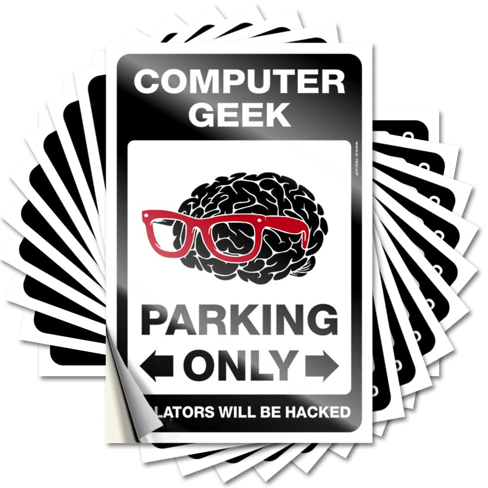 Decals Home Decor Easy Apply | Computer Geek Parking Only Aesthetic Bumper Peel and Stick(12X18CM)