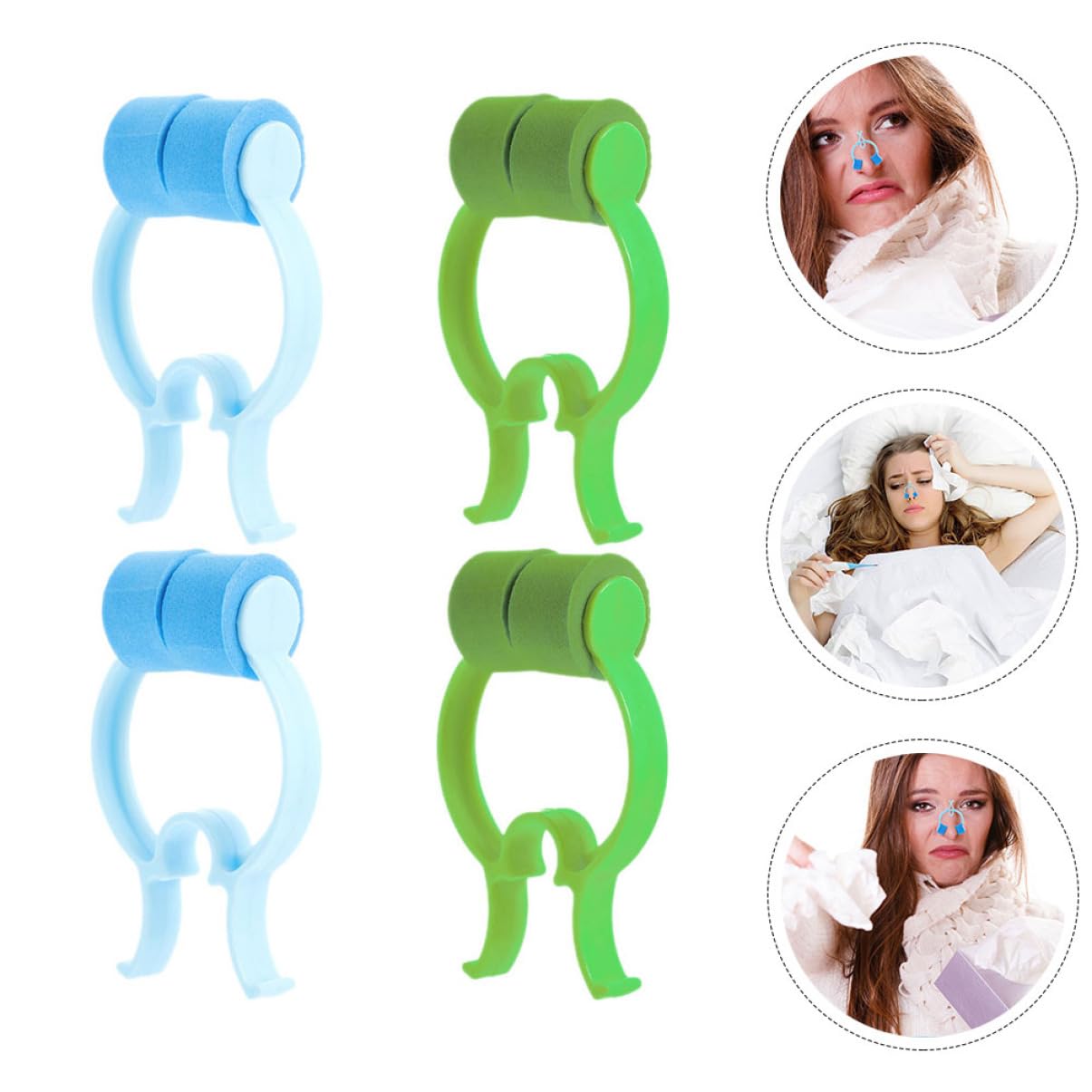 IWOWHERO Nose Bleeding Stopper Clips 4pcs Nose Clip Set Comfortable and Non-slip Material