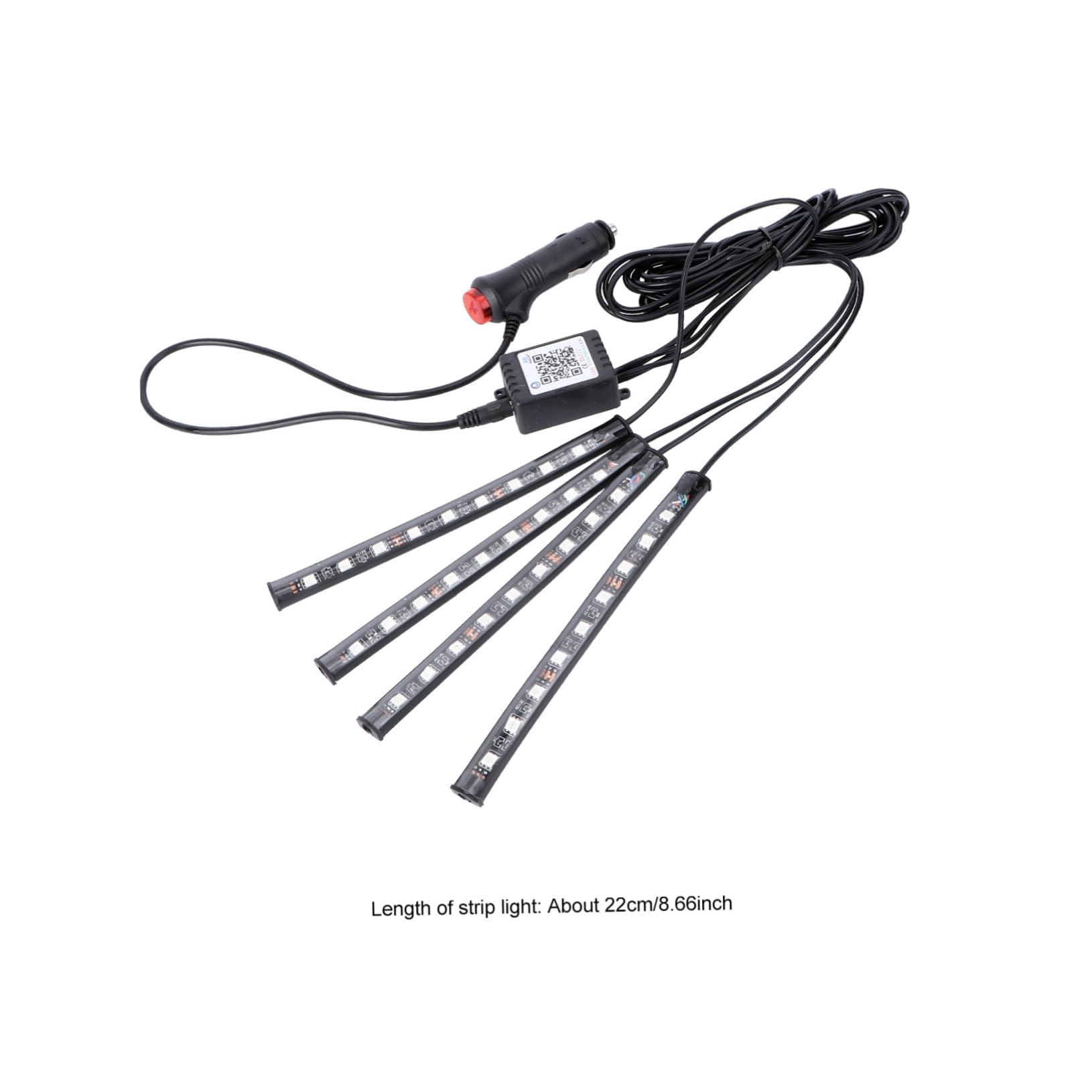 COSMEVIVI 9 Led Car Interior Light Strip Sound-Activated Music Atmosphere Lights Compatible Flexible Under Dash Lighting Kit Random Color