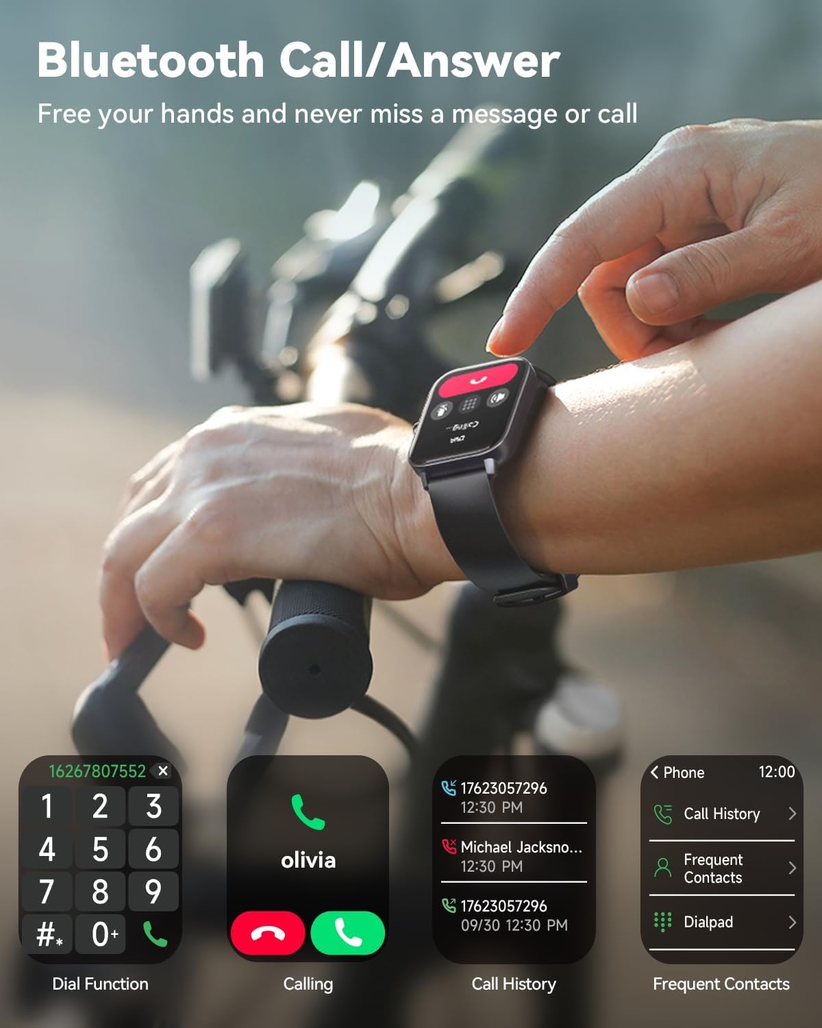 Quican Reloj Inteligente Hombre Alexa Instalado con llamada Bluetooth Monitor de Frecuencia Cardíaca SPO2 Smartwatch Rastreador de Sueño Reloj Inteligente 110+ Deportes para iOS Android