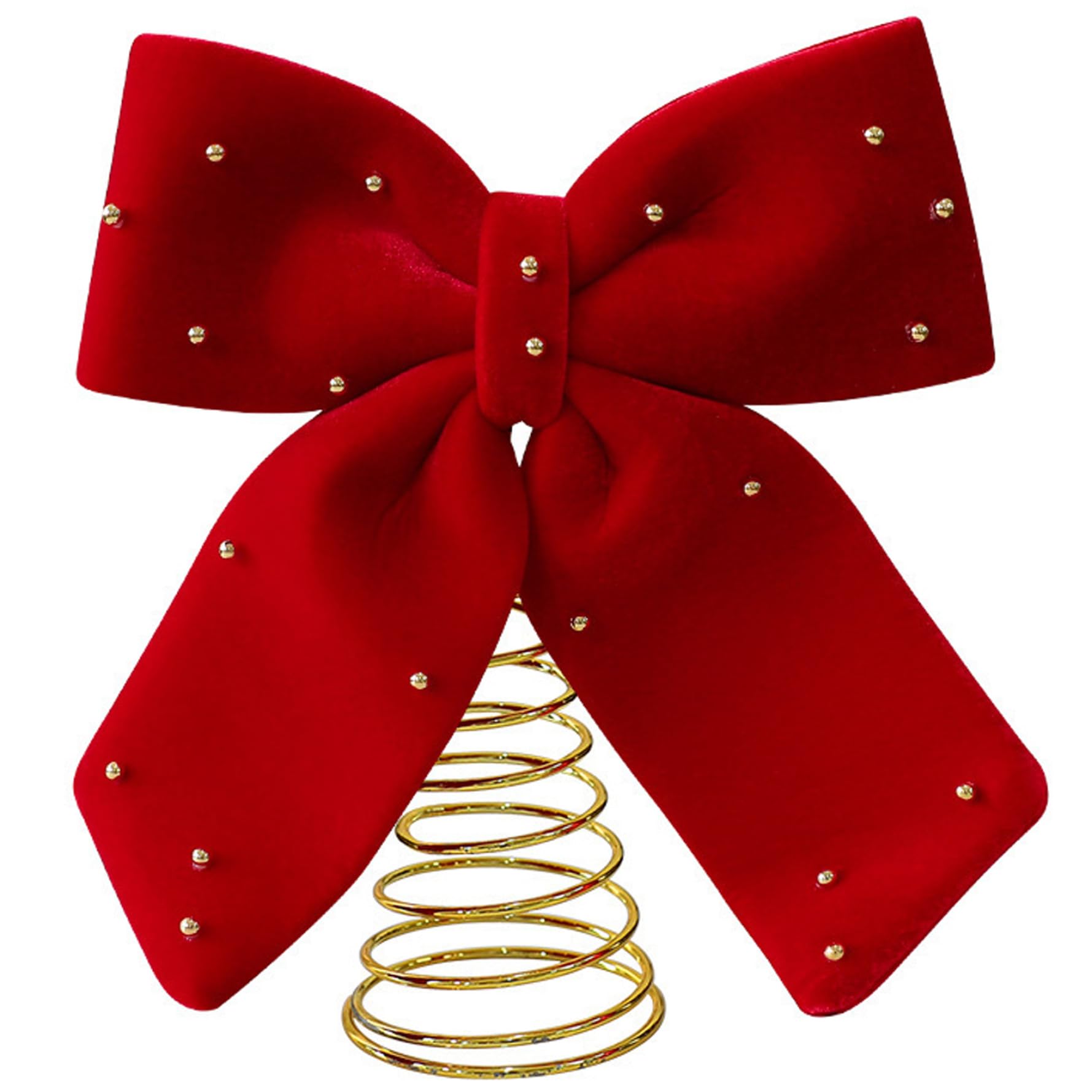 Lazo rojo para árbol de Navidad con soporte metálico resistente de alta durabilidad