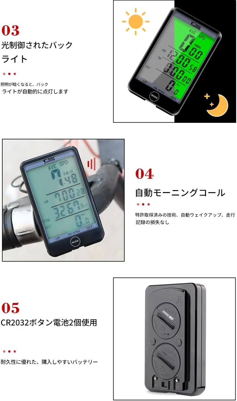 SunDinG SD576A Cycle Computer Display in Use