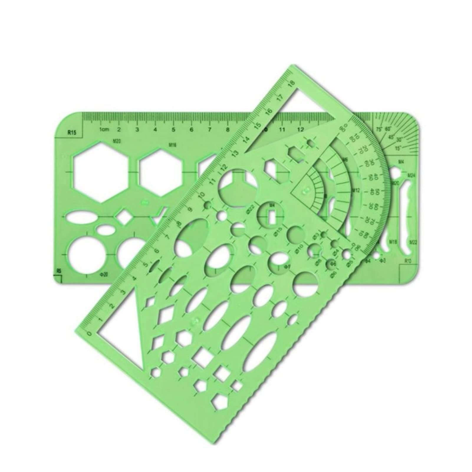 DUnLap Righello Metallo 11 PCS Disegni Modelli I righelli imparano la Scuola Pratica misurazione Multifunzione Ampio utilizzo Math Geometry Stencil Set Righello