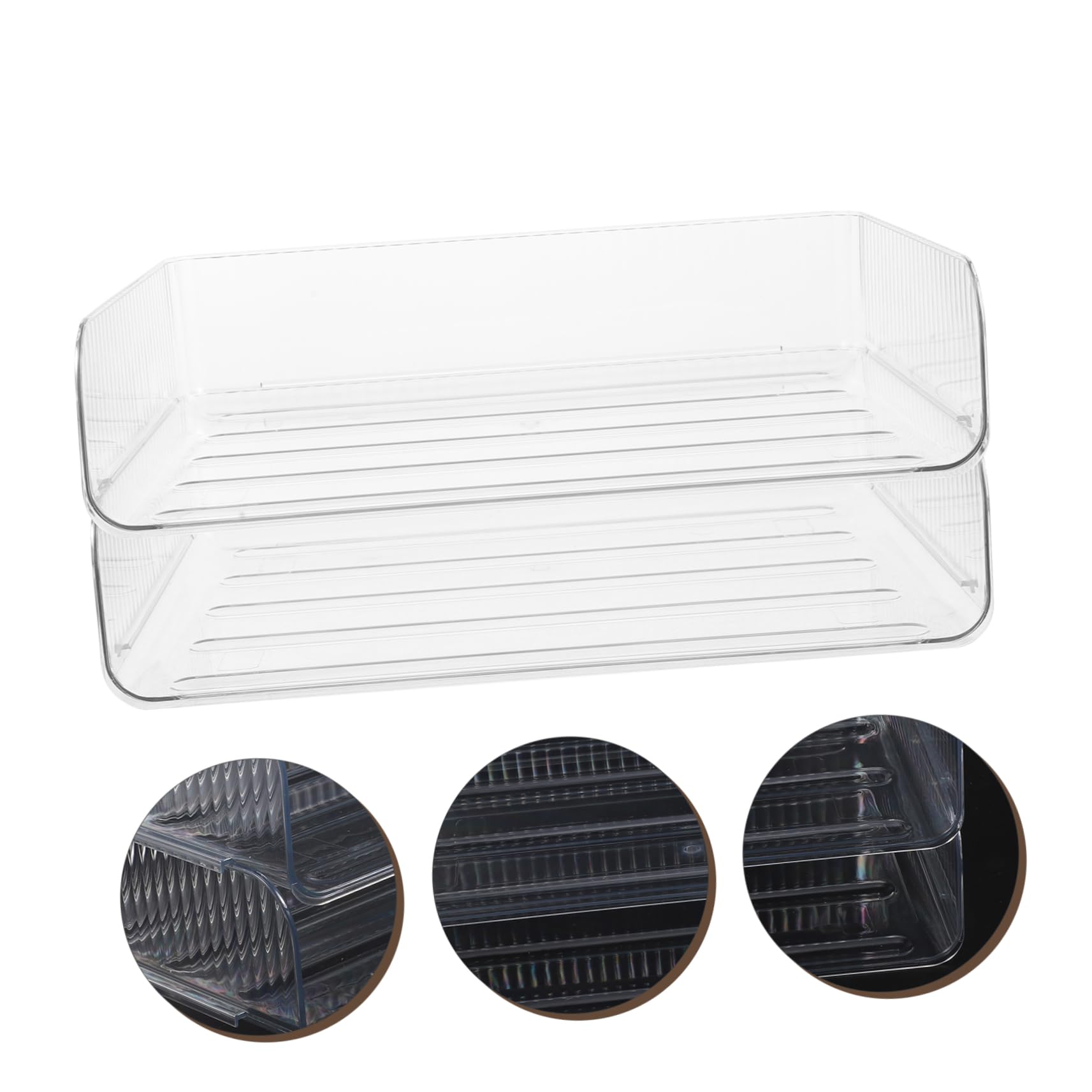 2pezzi Organizer Da Scrivania Trasparente Impilabile Per Ufficio e Casa Contenitore Multiuso Per Makeup e Documenti Design Moderno e Funzionale