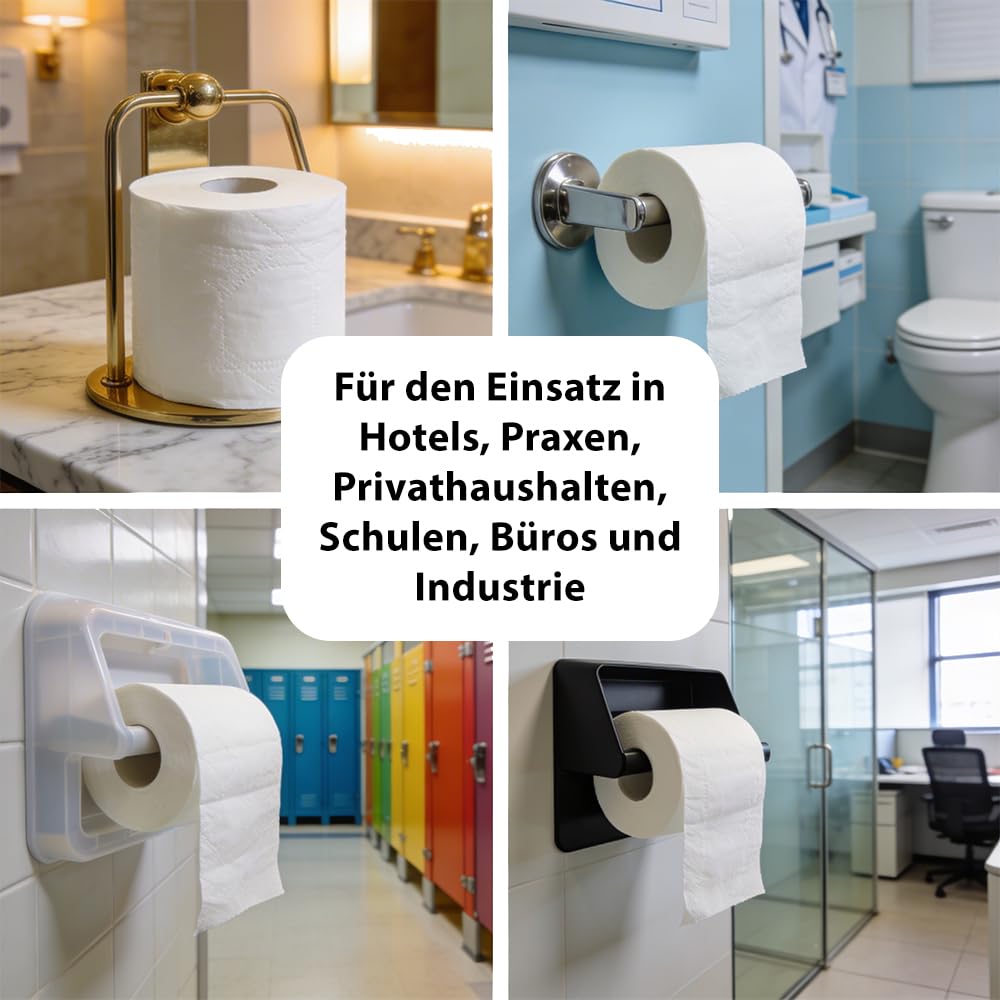 Toilettenpapier 3-lagig – 64 Rollen Großpack, 150 Blatt je Rolle, extra weich, reißfest & saugstark, weißes Zellstoff, WC, Klopapier für Haushalt & Gewerbe