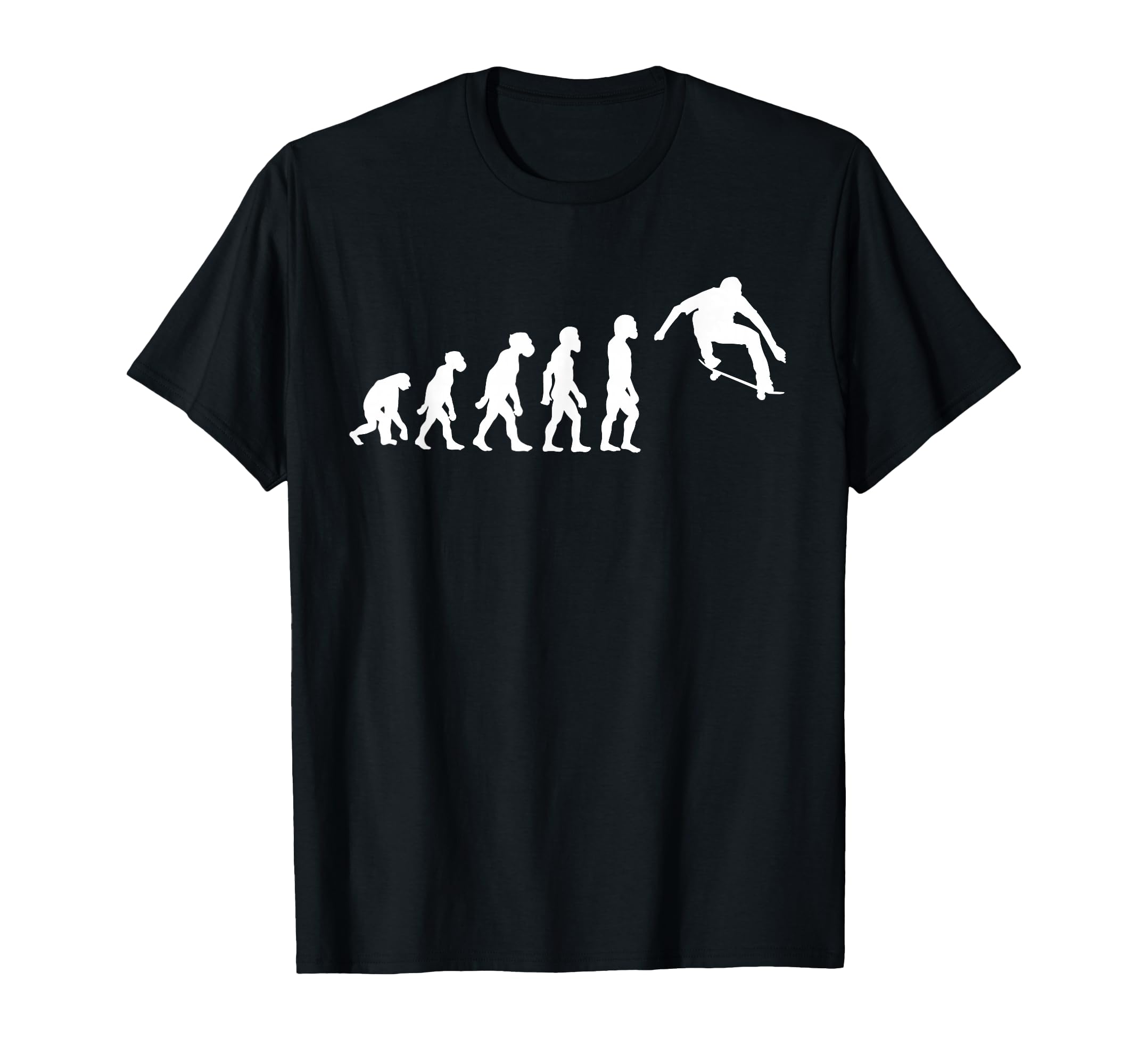 Funny Human Skateboarding Evolution Skater Skateboarder T-Shirt