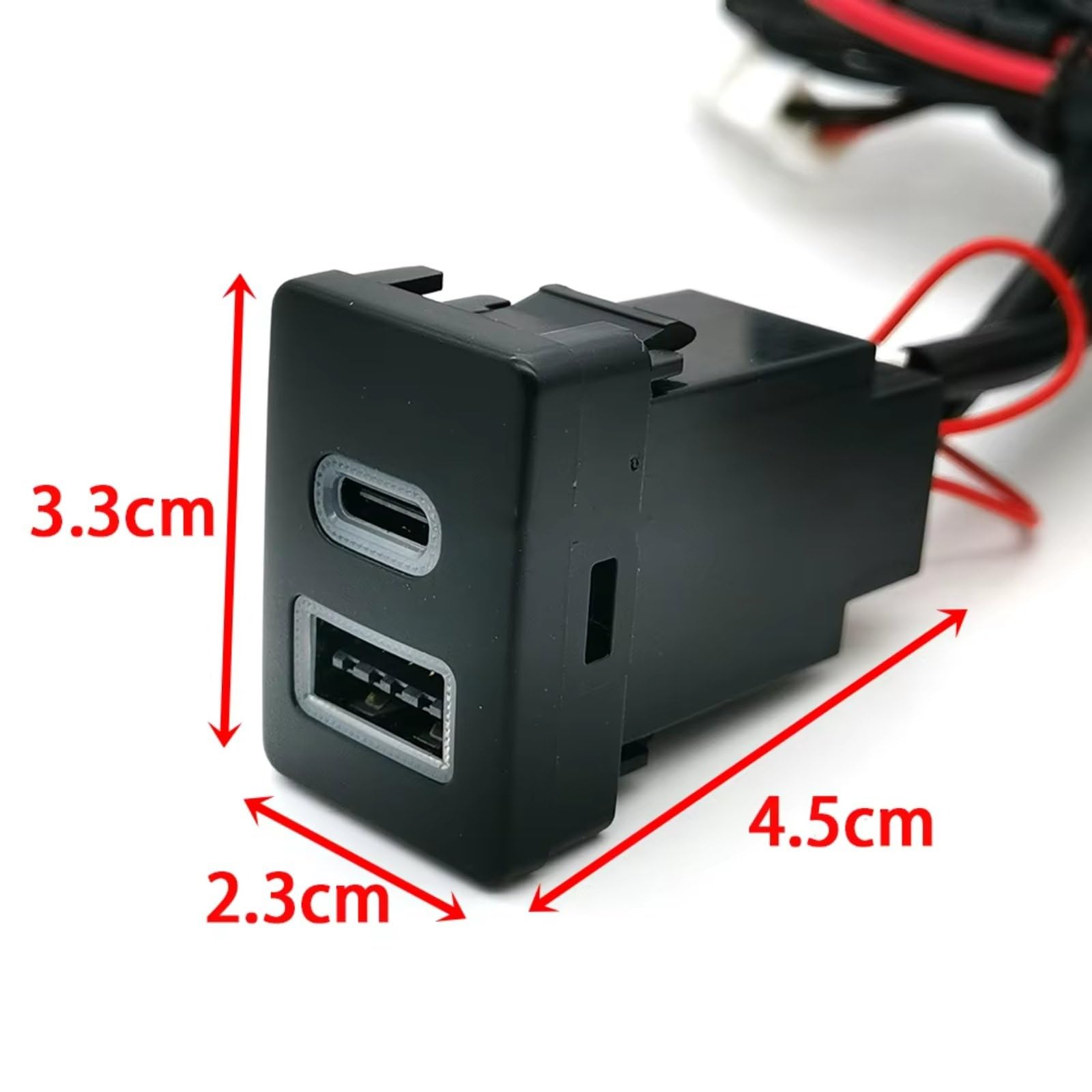 Compatible Con Toyota Para Lc76 2019-2024 Doble Para Tipo C Pd Qc3.0 Módulo Salida Carga Rápida USB 12V 24V Alta Velocidad Impermeable Puerto USB AUX Jack