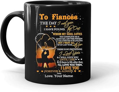 Miniatura 1 de Mugs Personalized Coffee For Fiancee From Fiance Fiancee Gifts Ideas There Is No Pretending I Love You Couple Custom Name Black Ceramic 11 15oz Tea