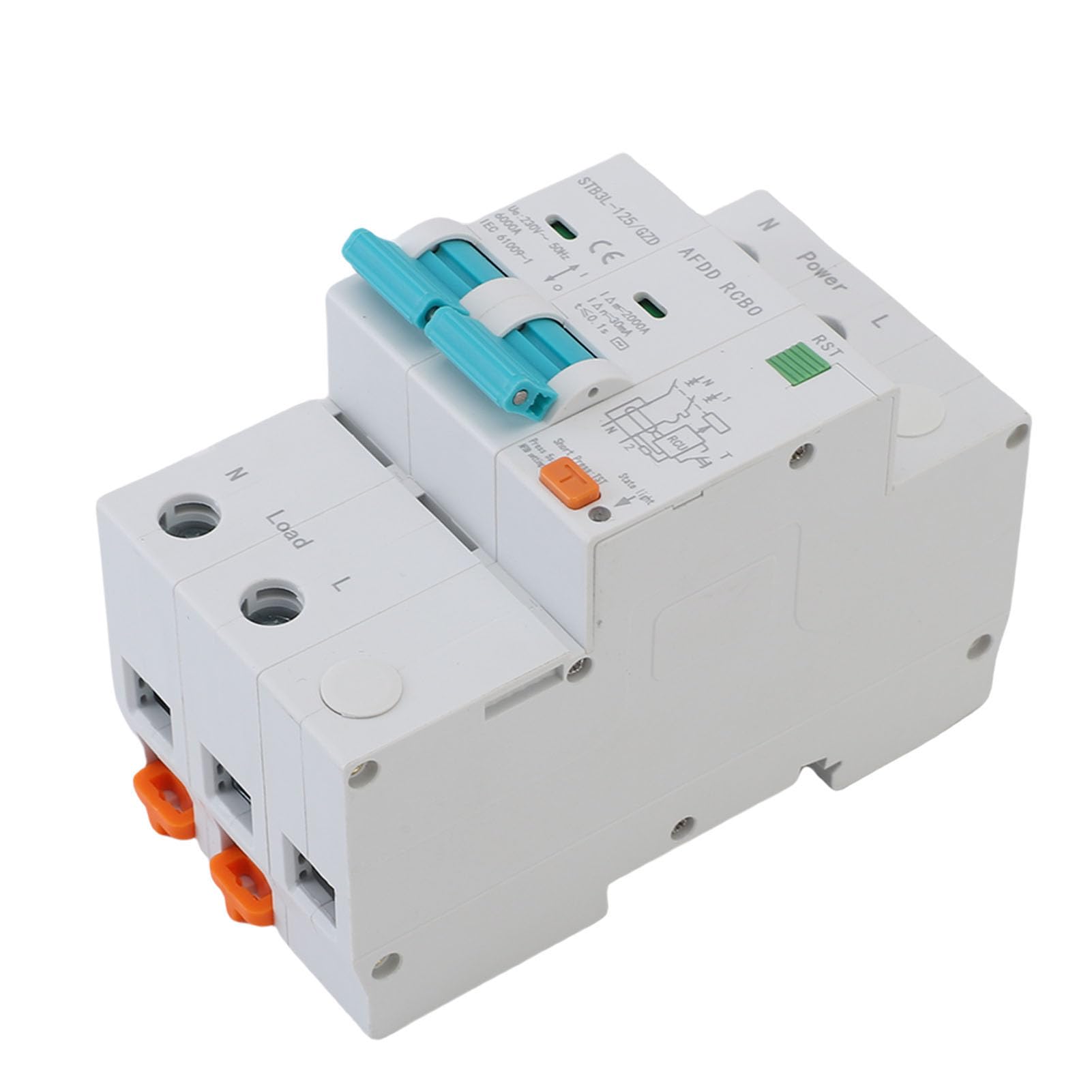 FTVOGUE Dispositivo Protector de Fallas de AFDD, Disyuntor STB3L 125 2P RCBO RCCB con Detección de Fallas de para Protección de Fugas por Cortocircuitos y Sobrecargas en Edificios (40A)