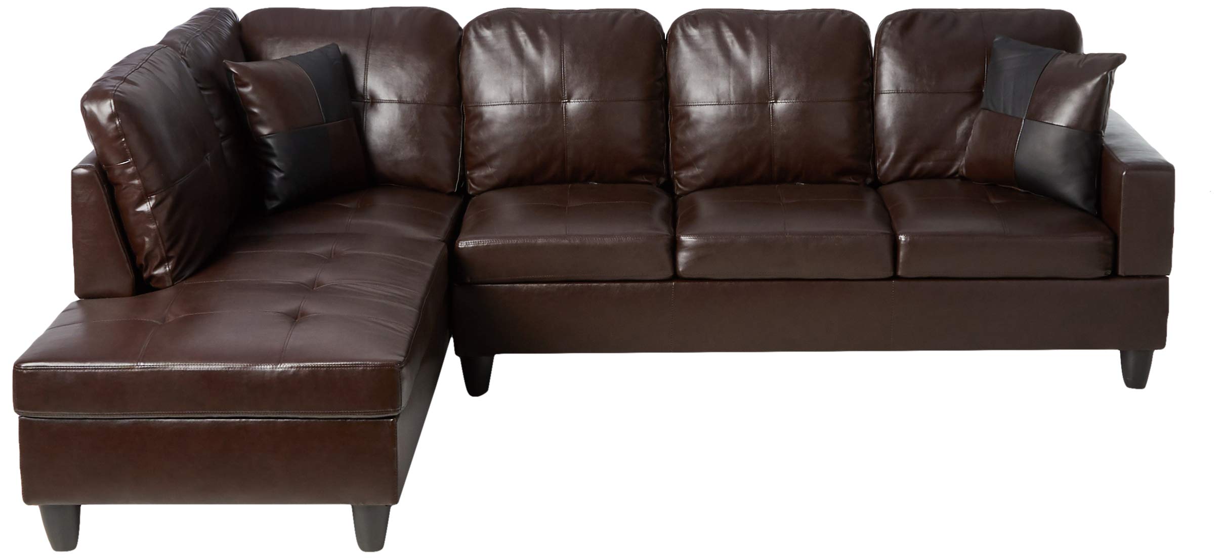 Beverly Fine Furniture Left Facing Russes Sectional Sofa Set, Brown