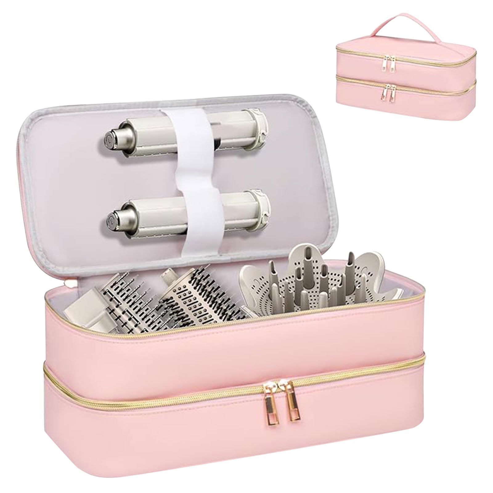 TQUXNGA Compact Hair Dryer Organiser Bag PU with Handle for Travel and Home Use Stylish