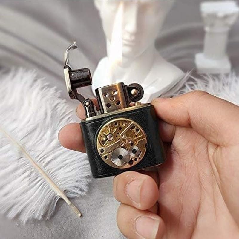Encendedor retro de keroseno rellenable color negro miniatura 2