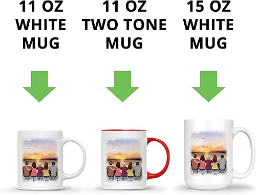 Miniatura 6 de Gossby Taza personalizada para mamá  Madre e hijos Forever Linked Together  Regalo personalizado para mamá de hija hijo con nombres de avatares  Día