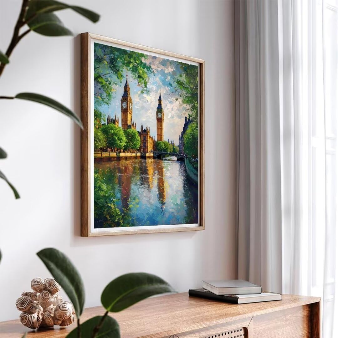 Pintura por Numeros Arquitectura del paisaje Pintar por Numeros Adultos Niños, DIY Paint by Number Kit con Pinceles y Pinturas Acrilicos, Cuadros por Numeros, Decoración para el Hogar 100x70cm w-1054