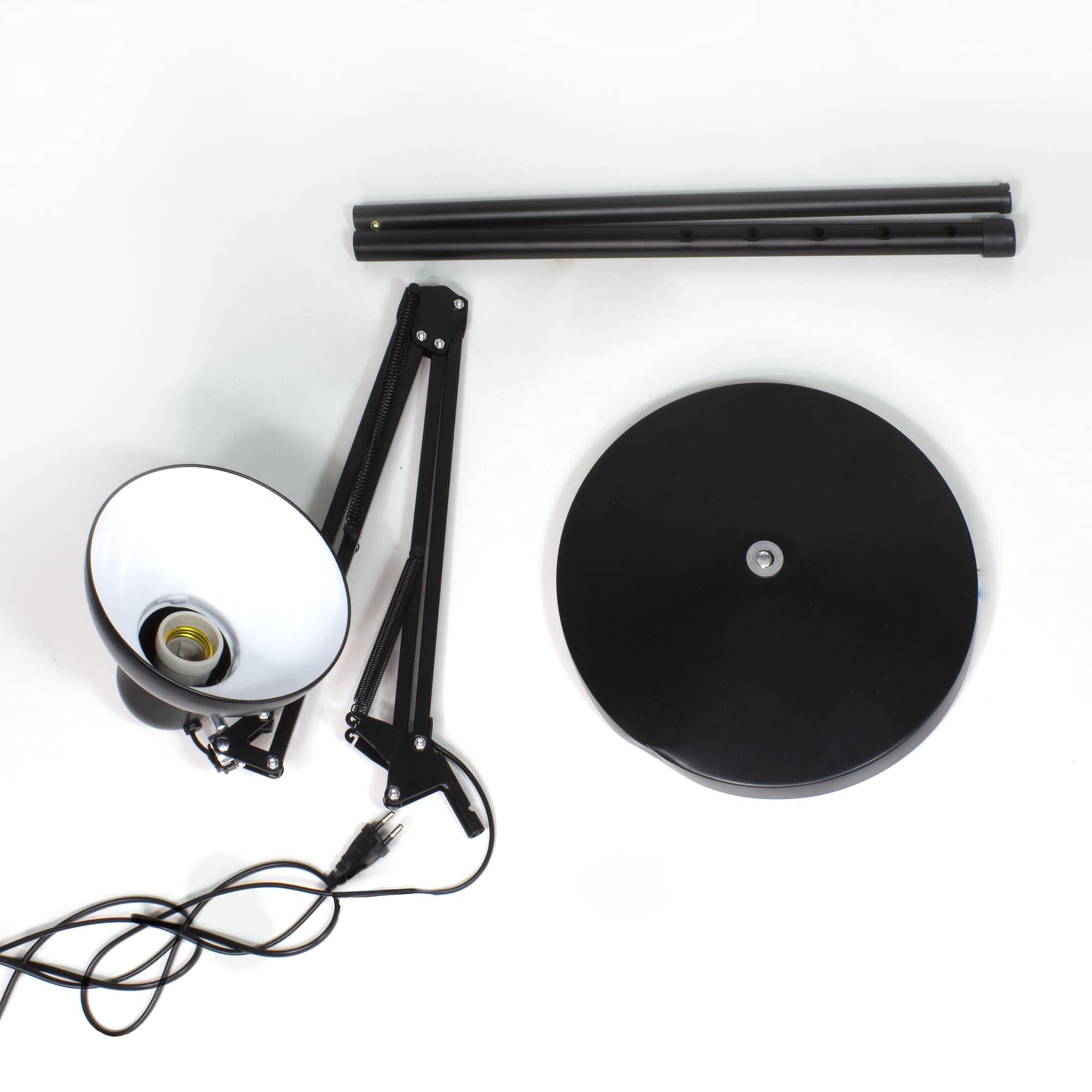 wonderlamp - Lámpara de pie articulada Avati, Lámpara Pie Negro, Altura regulable, Cuerpo y cabezal articulable, Bombilla 1xE27