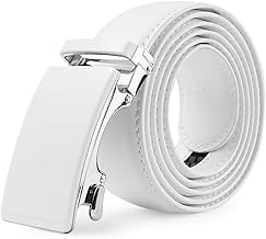 Nelbons Ceinture Homme, Ceinture en Cuir pour Homme, Réglable à Cliquet Ceinture Boucle Automatique Largueur-3.5cm