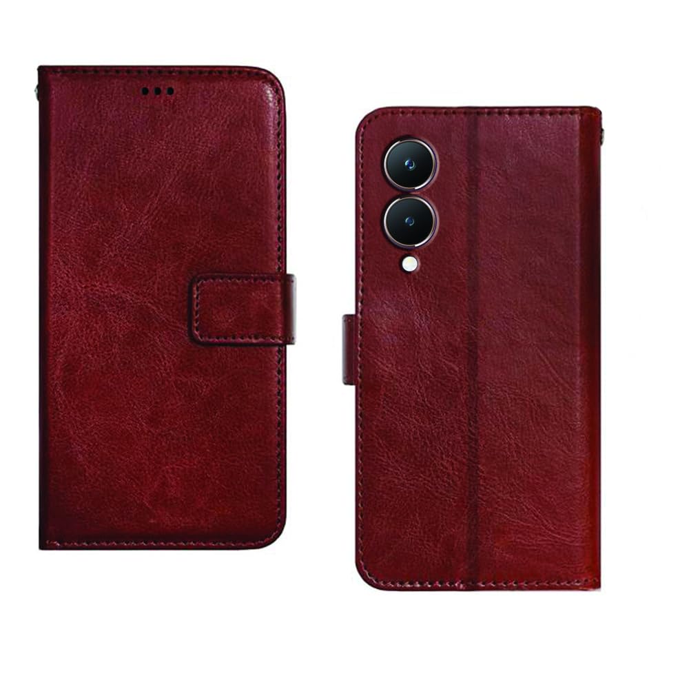 Inktree Vivo Y28 5G Flip Cover | Premium Leather Finish Flip Cover | with Card Pockets | Wallet Stand |Complete Protection Flip Cover for Vivo Y28 5G – Brown Inktree Vivo Y28 5G Flip Cover | Premium Leather Finish Flip Cover | with Card Pockets | Wallet Stand |Complete Protection Flip Cover for Vivo Y28 5G – Brown