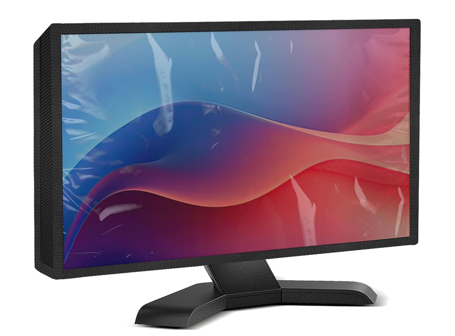 Waterproof & Dustproof LCD/LED Transparent Monitor Cover for 22-Inch Screens | Washable Nylon Fabric | Black-image-6