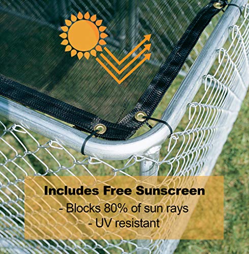 MidWest Homes For Pets Chain Link Portable Kennel with a Sunscreen, 6 by 4 by 4-Feet - Image 4