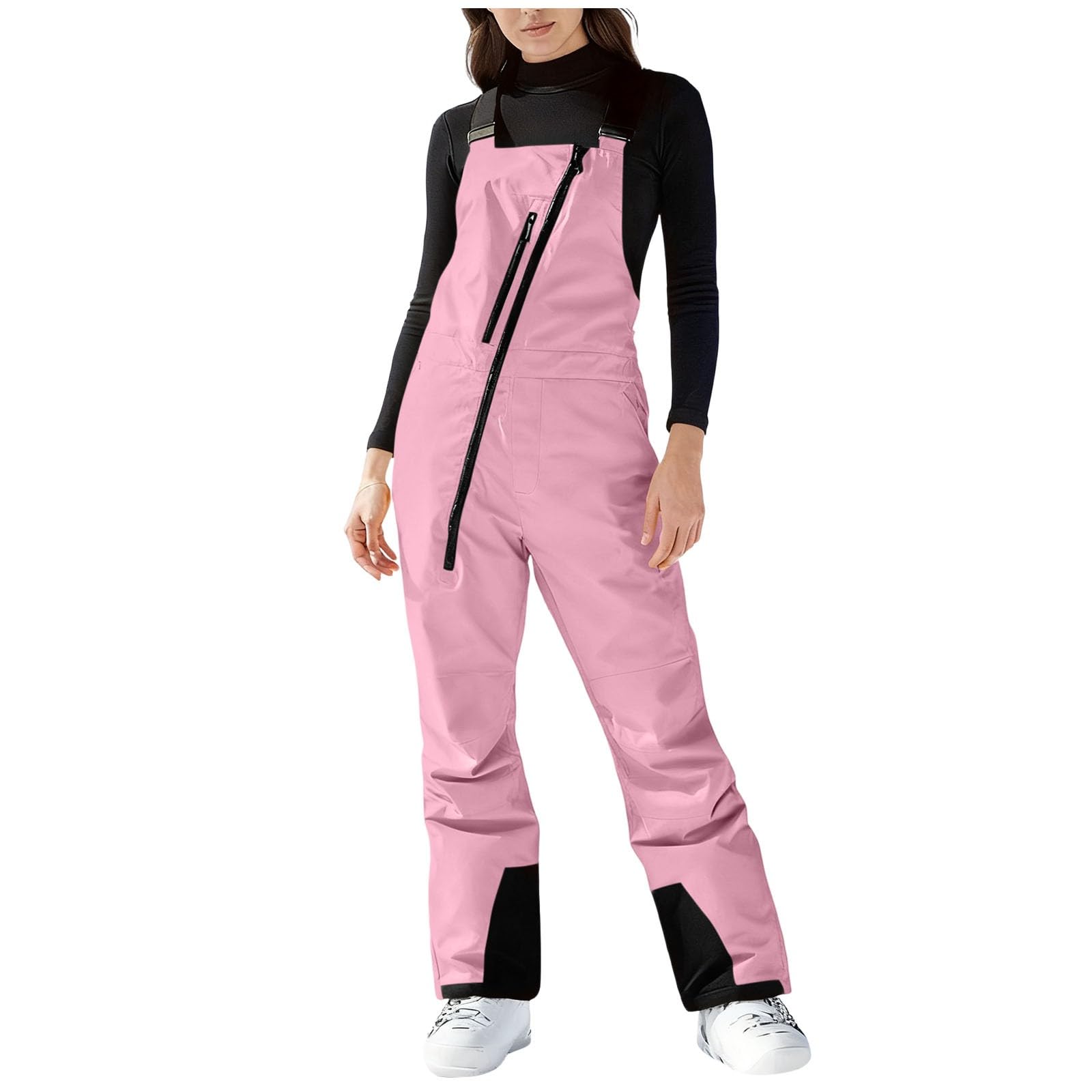 Pantalon Ski Femme Imperméable Chauffant Graphène Salopette À Bretelles Fermeture Éclair Réglable Coupe Sport Hiver Neige Snowboard Montagne Outdoor Vacances Station