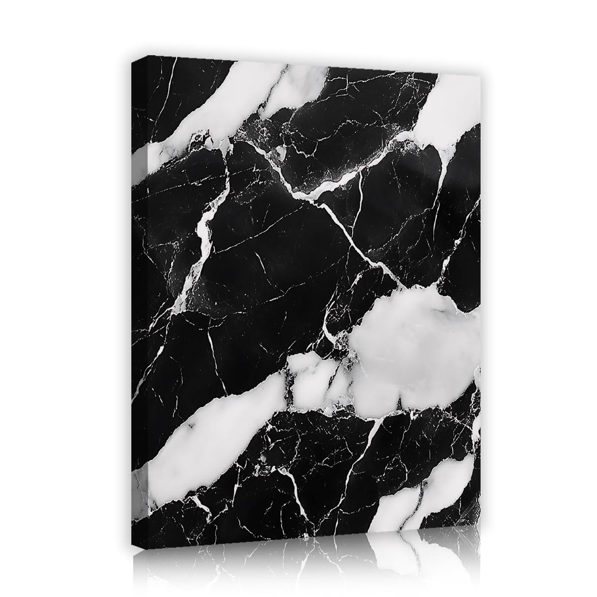 TOANGWALL Black and White Wall Art Staircase Marble Texture Framed Canvas Prints Minimalist Nordic Ink Lines Poster Painting for Restroom Decor 80x95cm