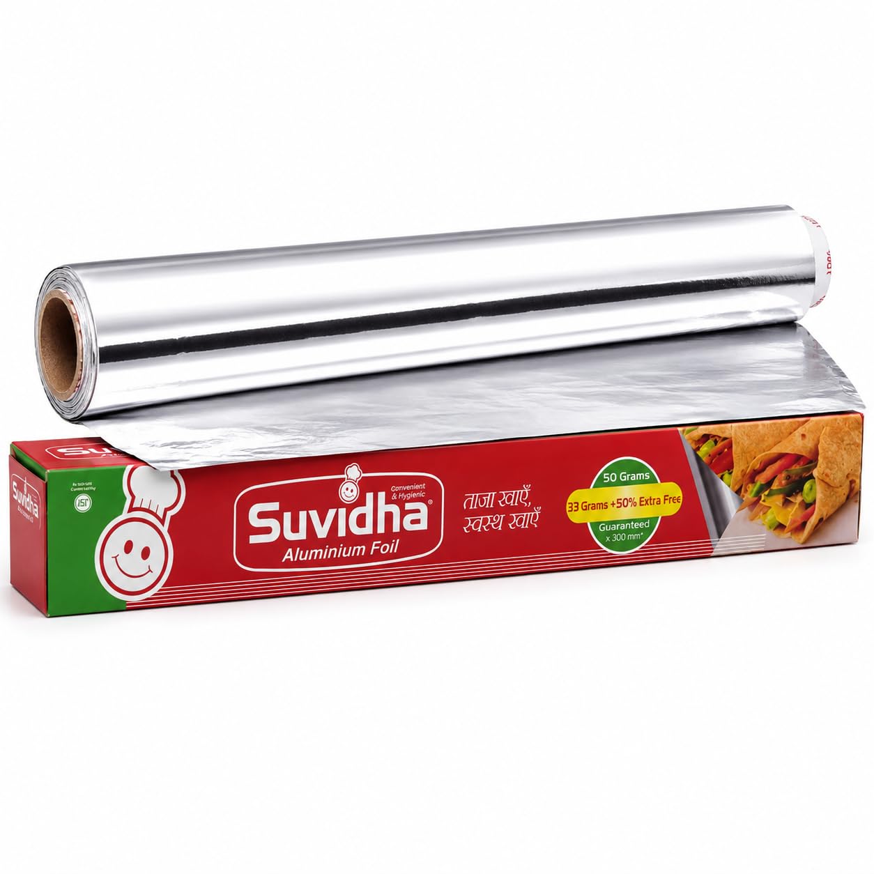 SIYA Aluminium Foil Roll 50 Grams x 295mm | 11 Microns Thick | BIS Certified Silver Foil for Cooking, Baking, Grilling & Food Wrapping | Multipurpose Kitchen Aluminium Foil Roll | Pack of 1-picture-18