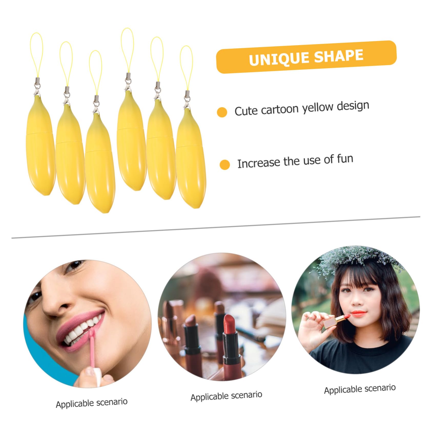Tubo De Brillo Labial Vacío De Forma De Banana Para Diy Y Contenedor Rellenable Para Cosméticos 6 Piezas X 5