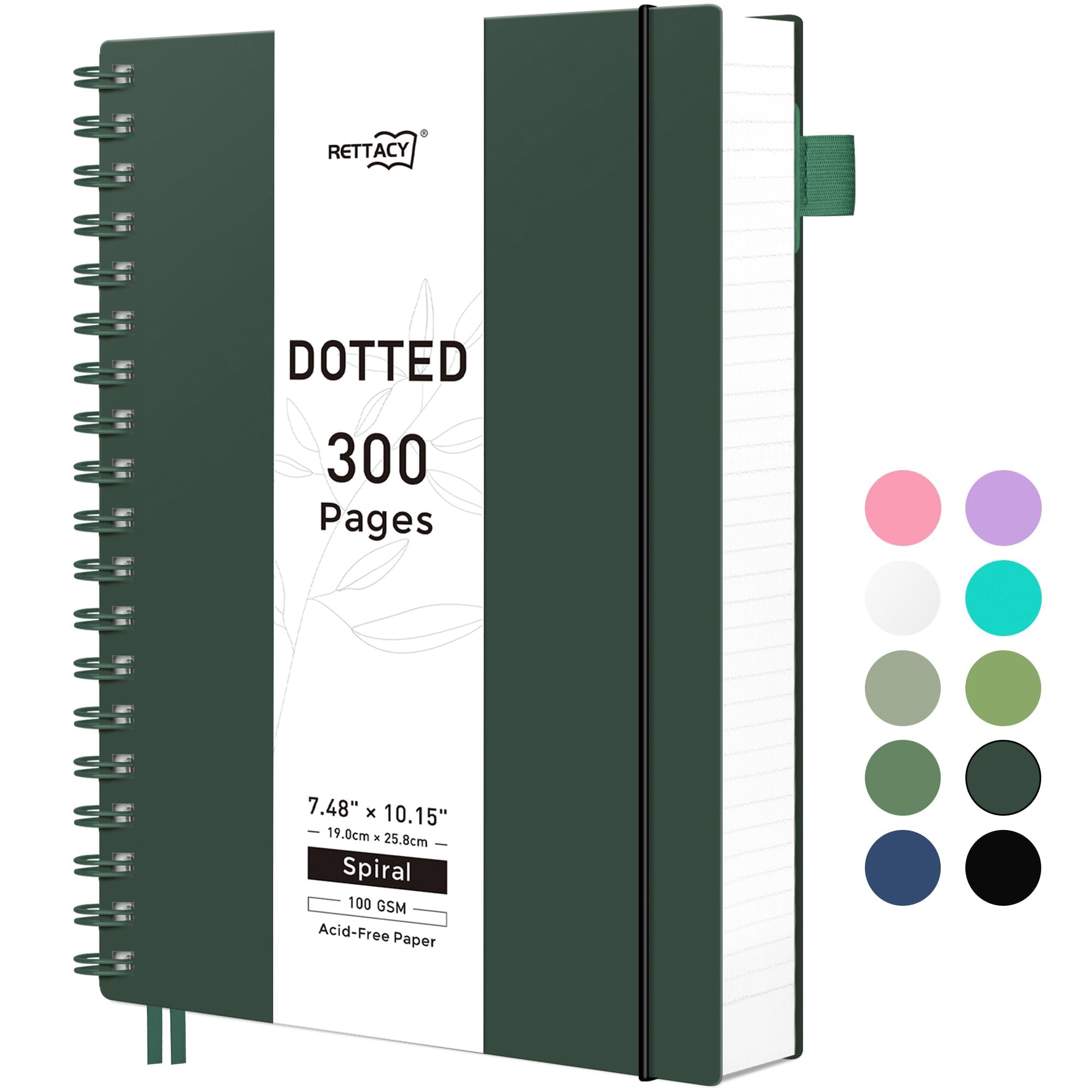 Bullet journal pour planification créative grand carnet à spirale B5 300 pages avec poche