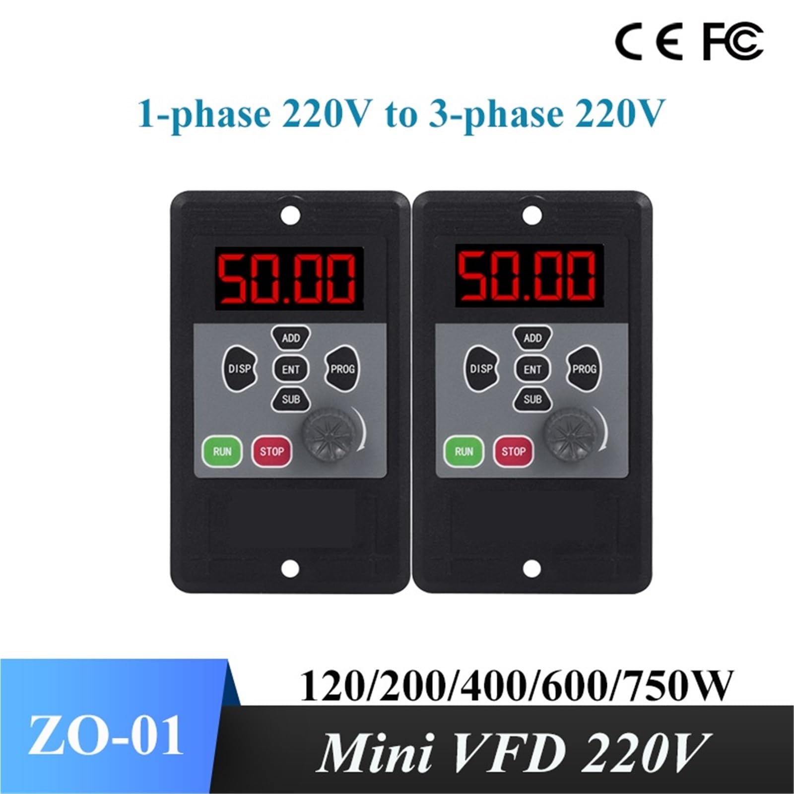 VFD Mini 200W 400W 750W Ingresso Uscita Monofase 3-fase 220V Variabile Frequenza Drive Motor Speed Controller AC Inverter (200W)