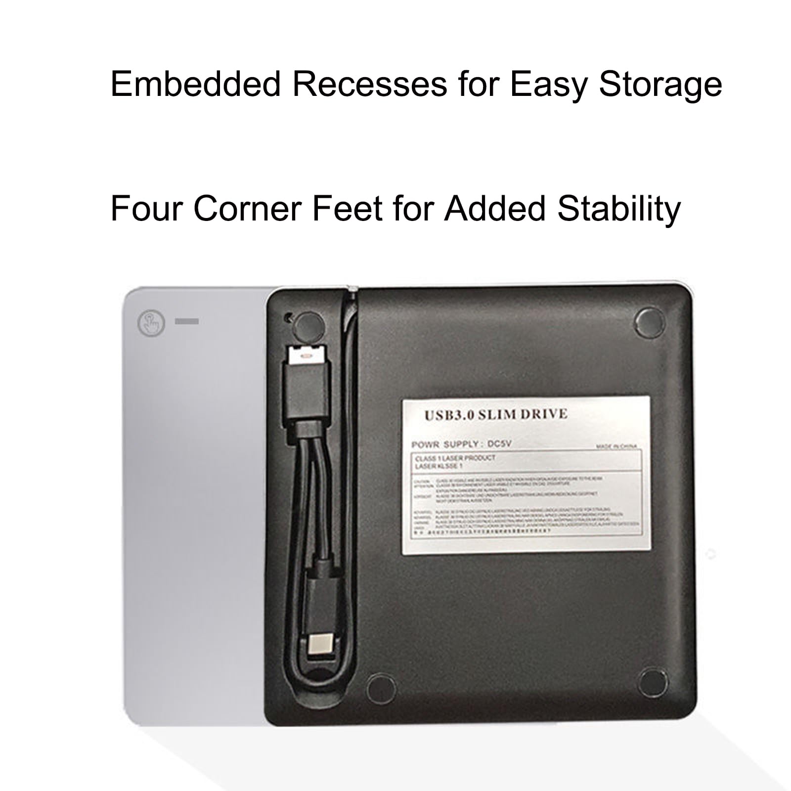 Colexy Externa de BLU Ray, Grabadora Externa USB 3.0 BLU Ray 3D DVD CD BD Grabadora de Aleación de Aluminio de Alta Velocidad Reproductor para Laptop, MacBook, PC de Escritorio