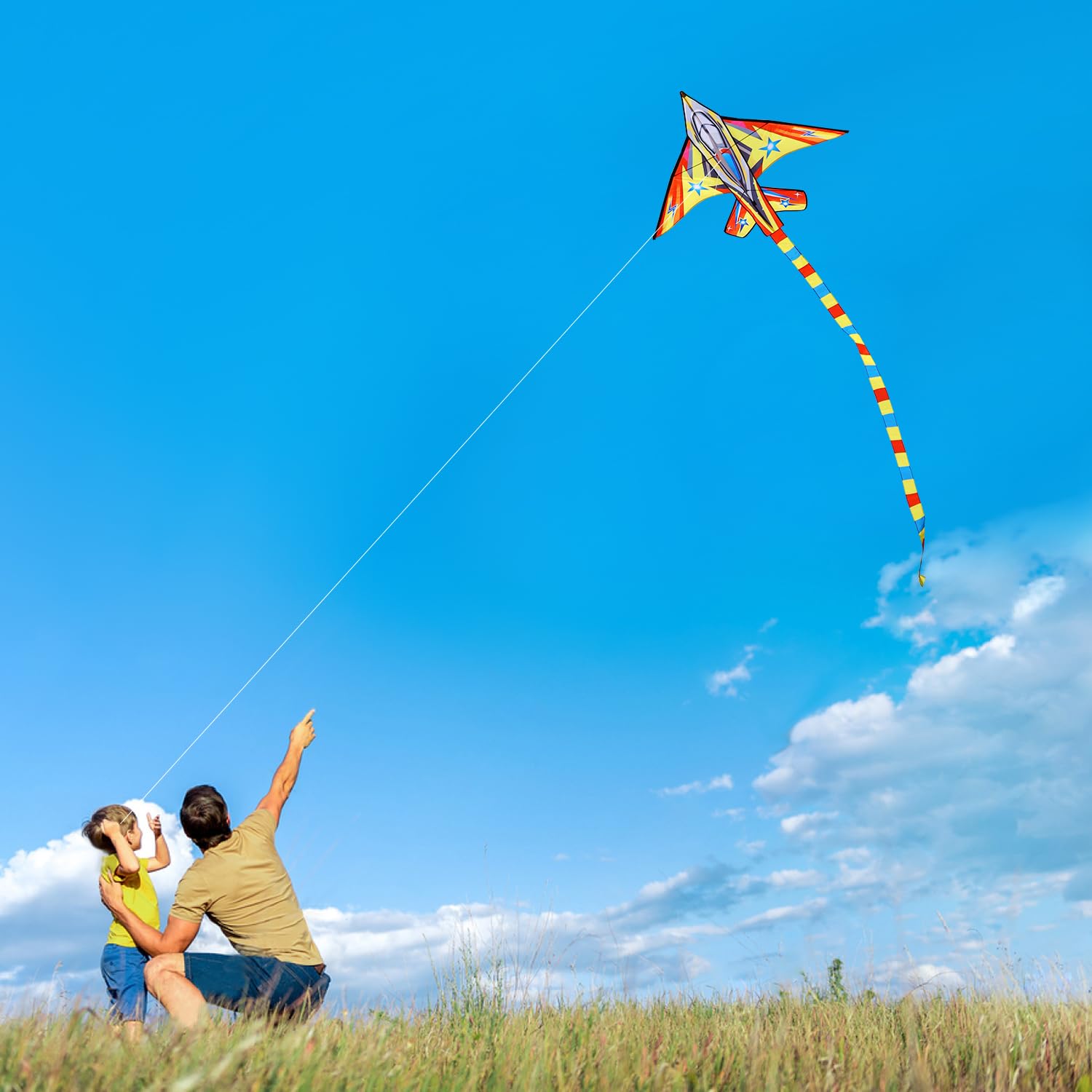The Colorful Life Riesiger Regenbogen-Delta-Drachen für Kinder und Erwachsene, 152,4 cm breit, mit lebhaftem Windsack Oder 24 m langem Schwanz, einfacher Flyer - Kit Line und Drehgelenk im