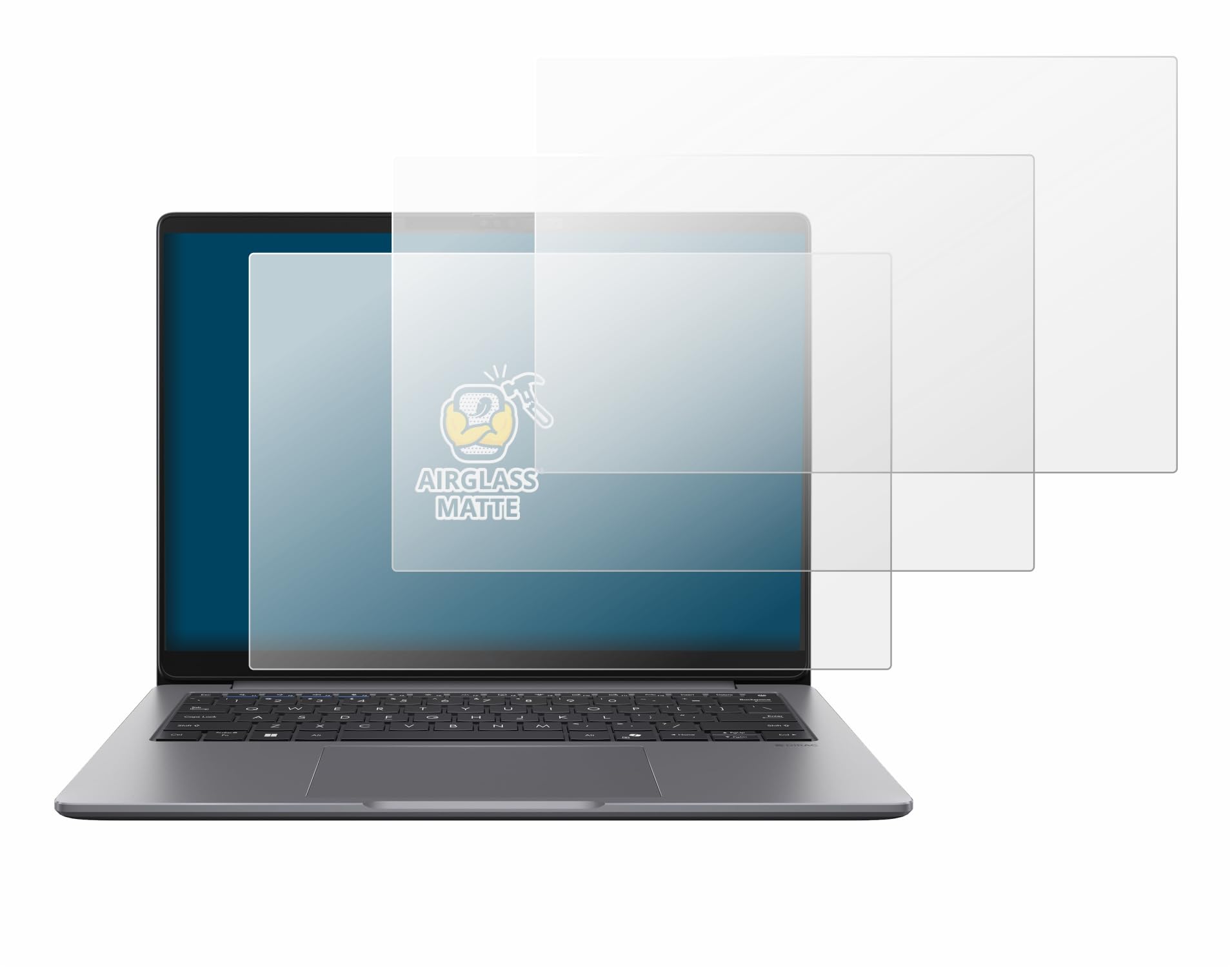 brotect 3 Pezzi Pellicola Vetro per ASUS ExpertBook PM3 | Opaca Protezione Schermo Made in Germany, Anti-Riflesso Durezza 9H Anti-Graffio